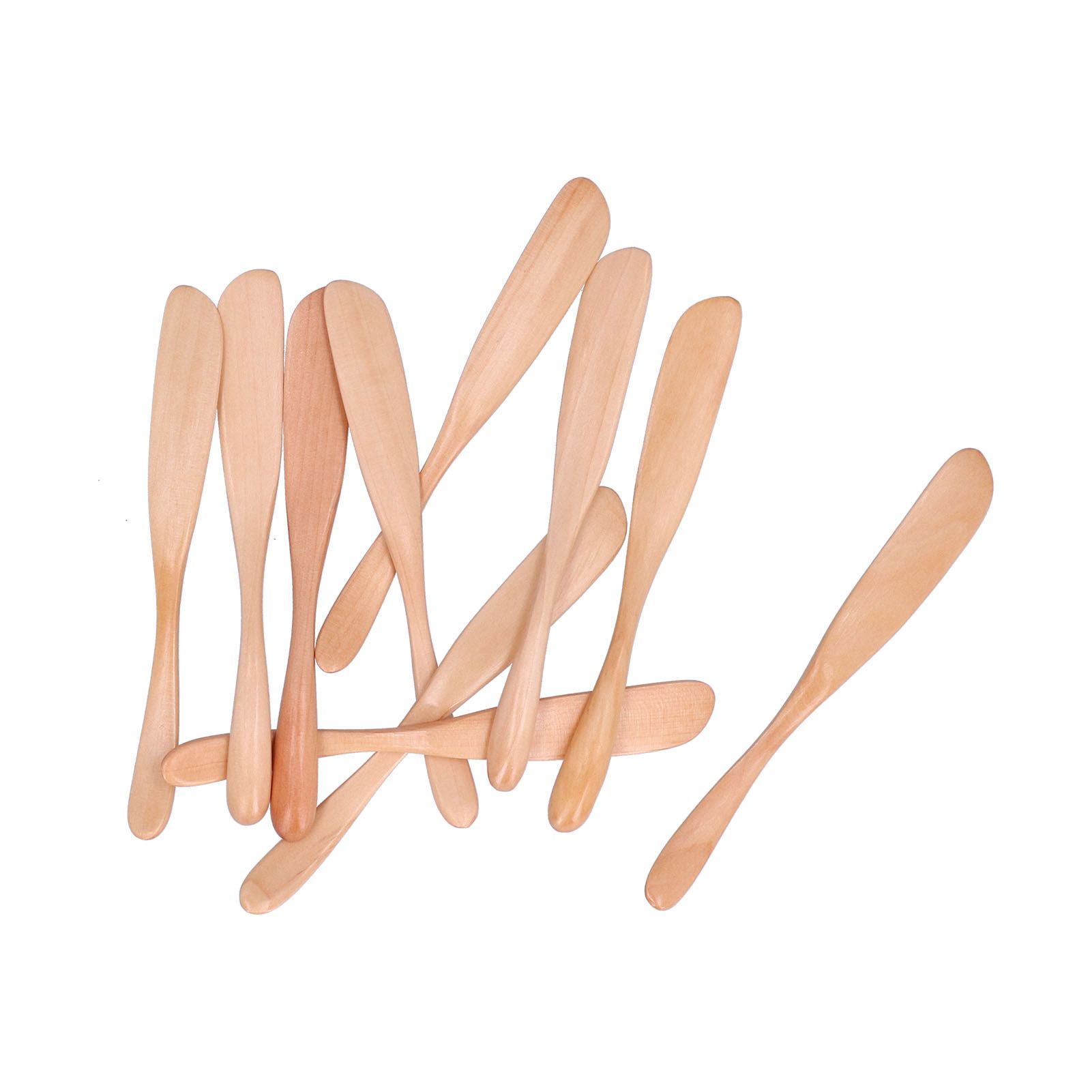 10pcs Wooden Dinner Knife Cheese Spreader Cake Knife Reusable Dinnerware Kitchen Gadgets for Home Kitchen Picnic RestaurantLight Color - Image 6