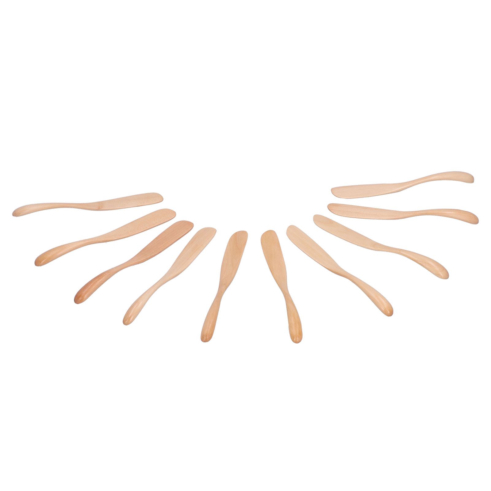 10pcs Wooden Dinner Knife Cheese Spreader Cake Knife Reusable Dinnerware Kitchen Gadgets for Home Kitchen Picnic RestaurantLight Color - Image 8