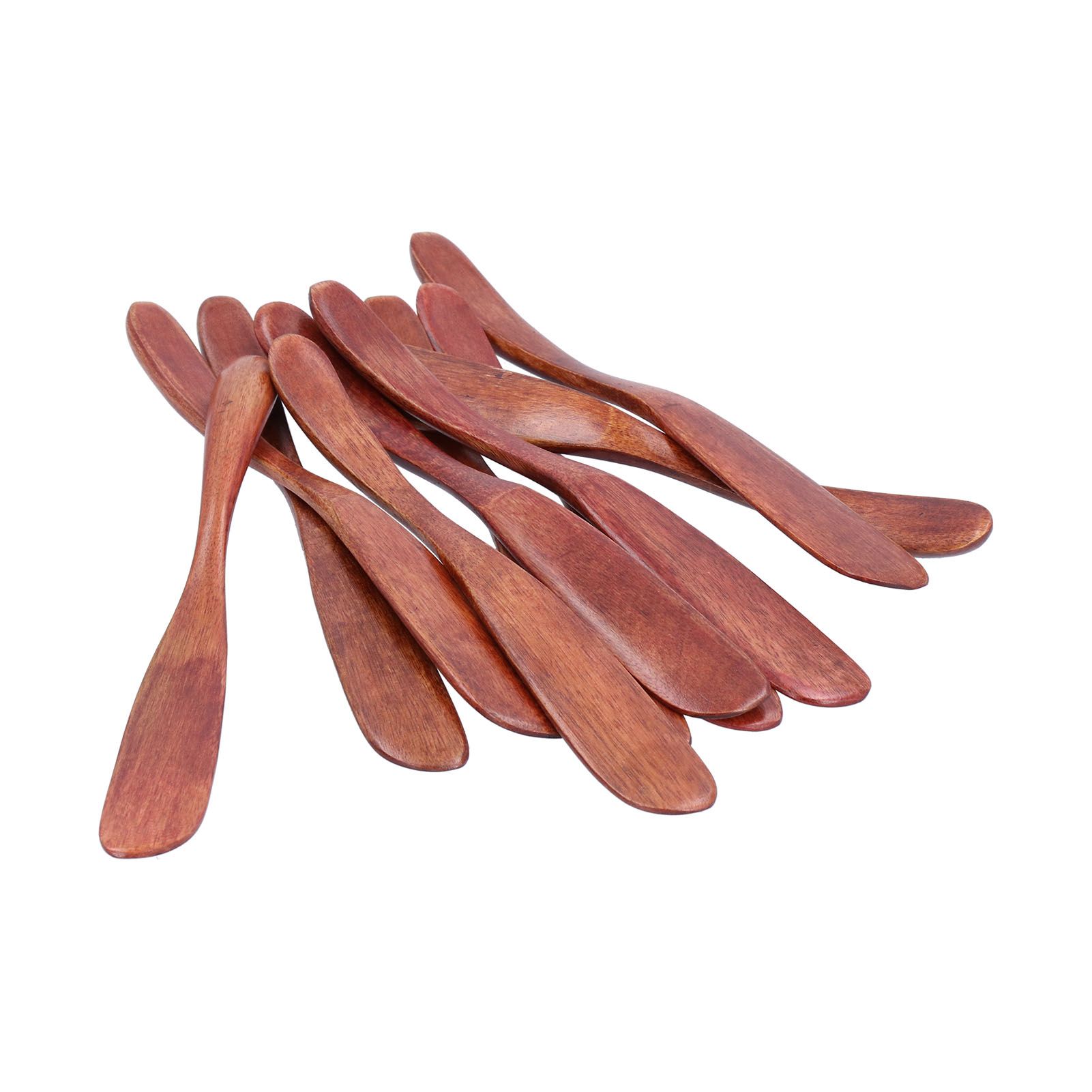 10pcs Wooden Dinner Knife Cheese Spreader Cake Knife Reusable Dinnerware Kitchen Gadgets for Home Kitchen Picnic RestaurantDark Color - Image 3