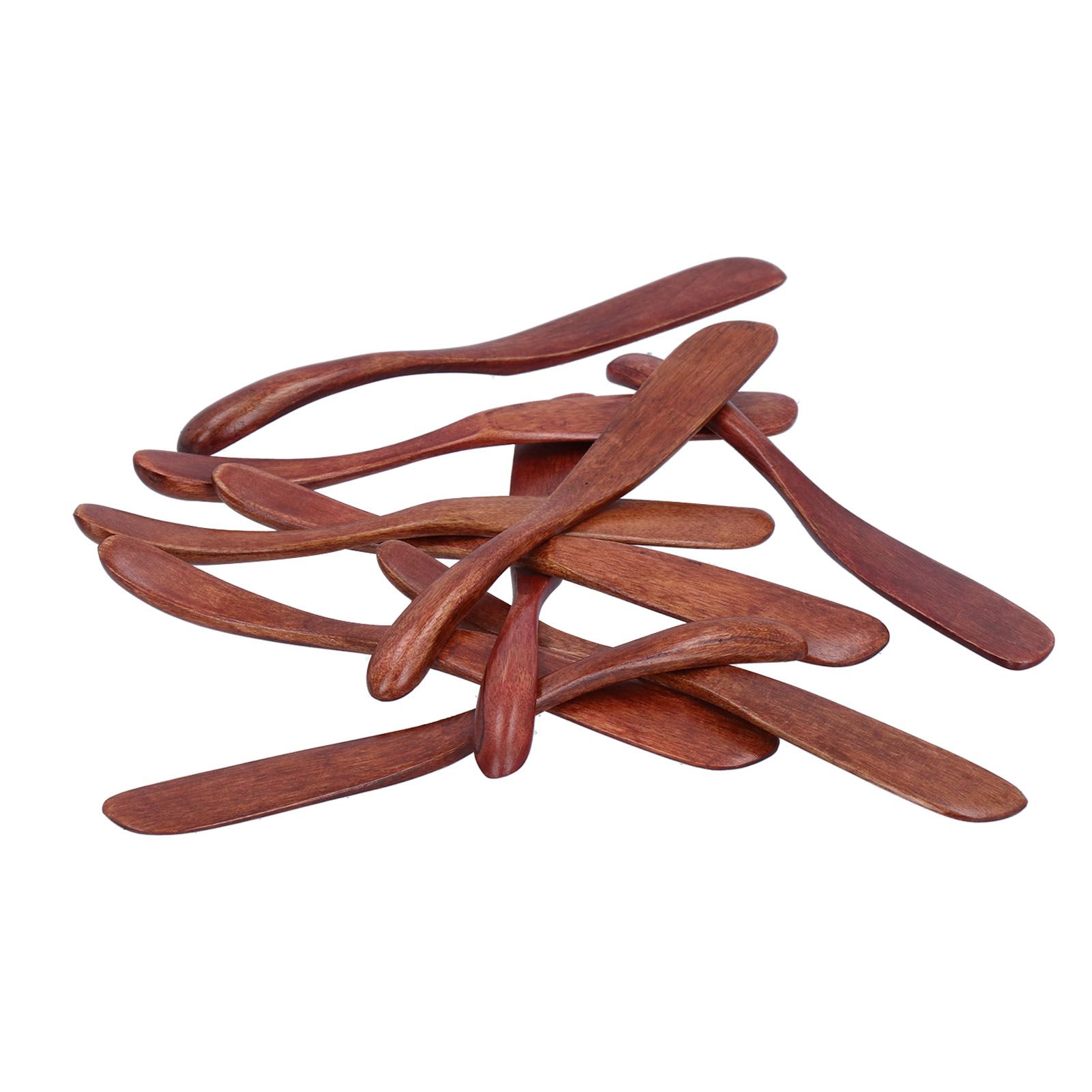 10pcs Wooden Dinner Knife Cheese Spreader Cake Knife Reusable Dinnerware Kitchen Gadgets for Home Kitchen Picnic RestaurantDark Color - Image 5