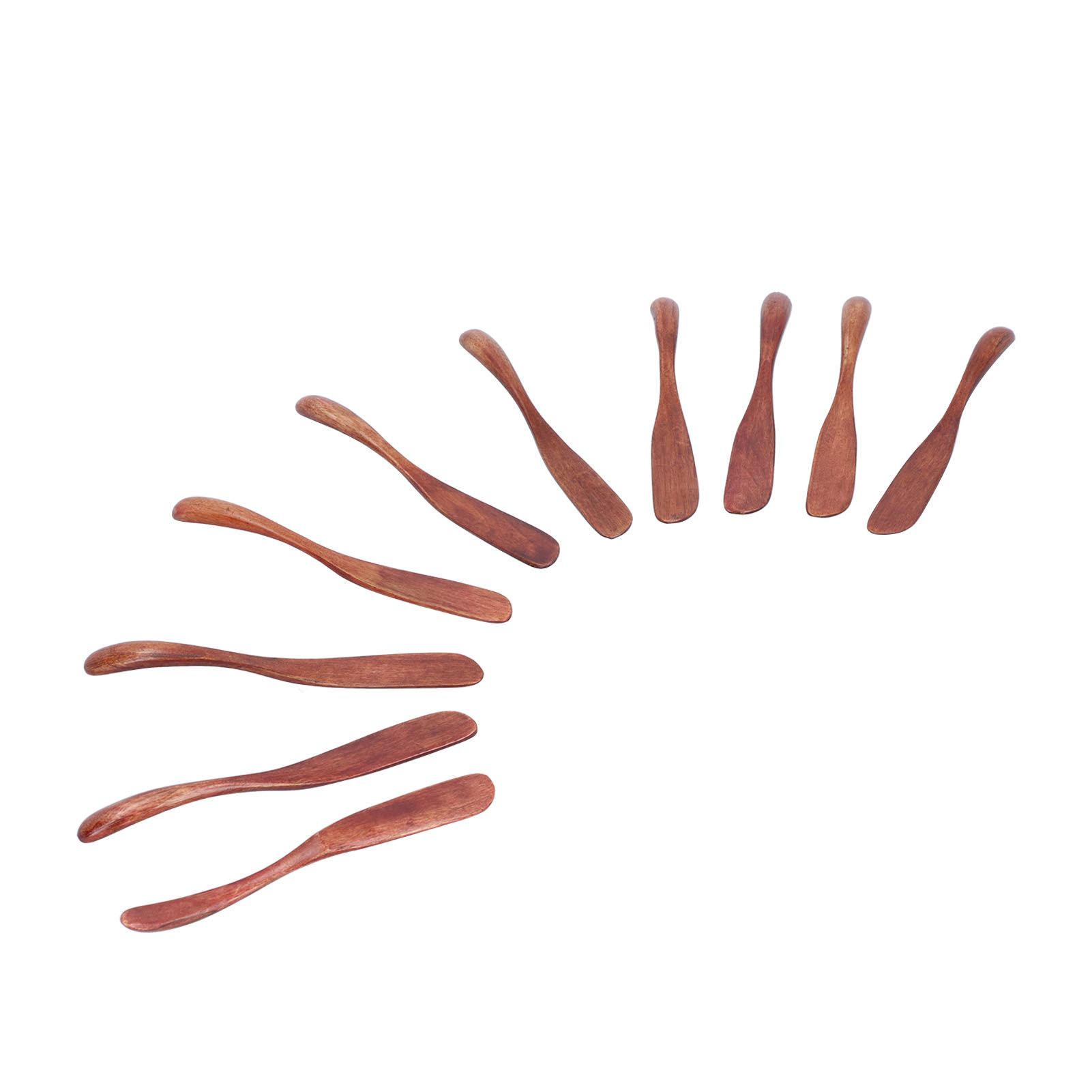 10pcs Wooden Dinner Knife Cheese Spreader Cake Knife Reusable Dinnerware Kitchen Gadgets for Home Kitchen Picnic RestaurantDark Color - Image 6