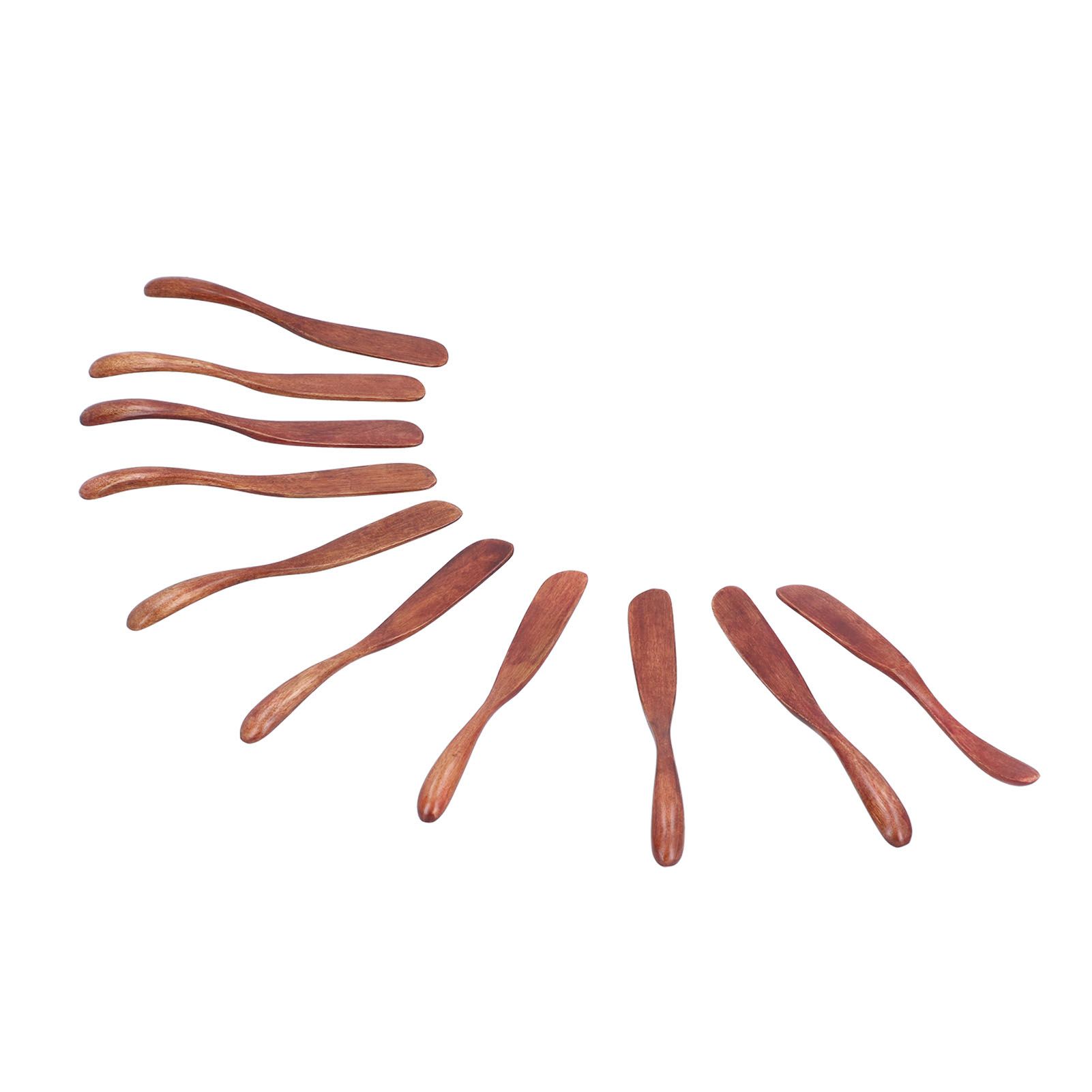 10pcs Wooden Dinner Knife Cheese Spreader Cake Knife Reusable Dinnerware Kitchen Gadgets for Home Kitchen Picnic RestaurantDark Color - Image 7