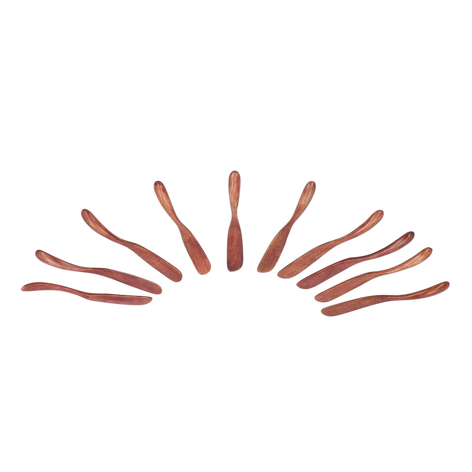 10pcs Wooden Dinner Knife Cheese Spreader Cake Knife Reusable Dinnerware Kitchen Gadgets for Home Kitchen Picnic RestaurantDark Color - Image 8