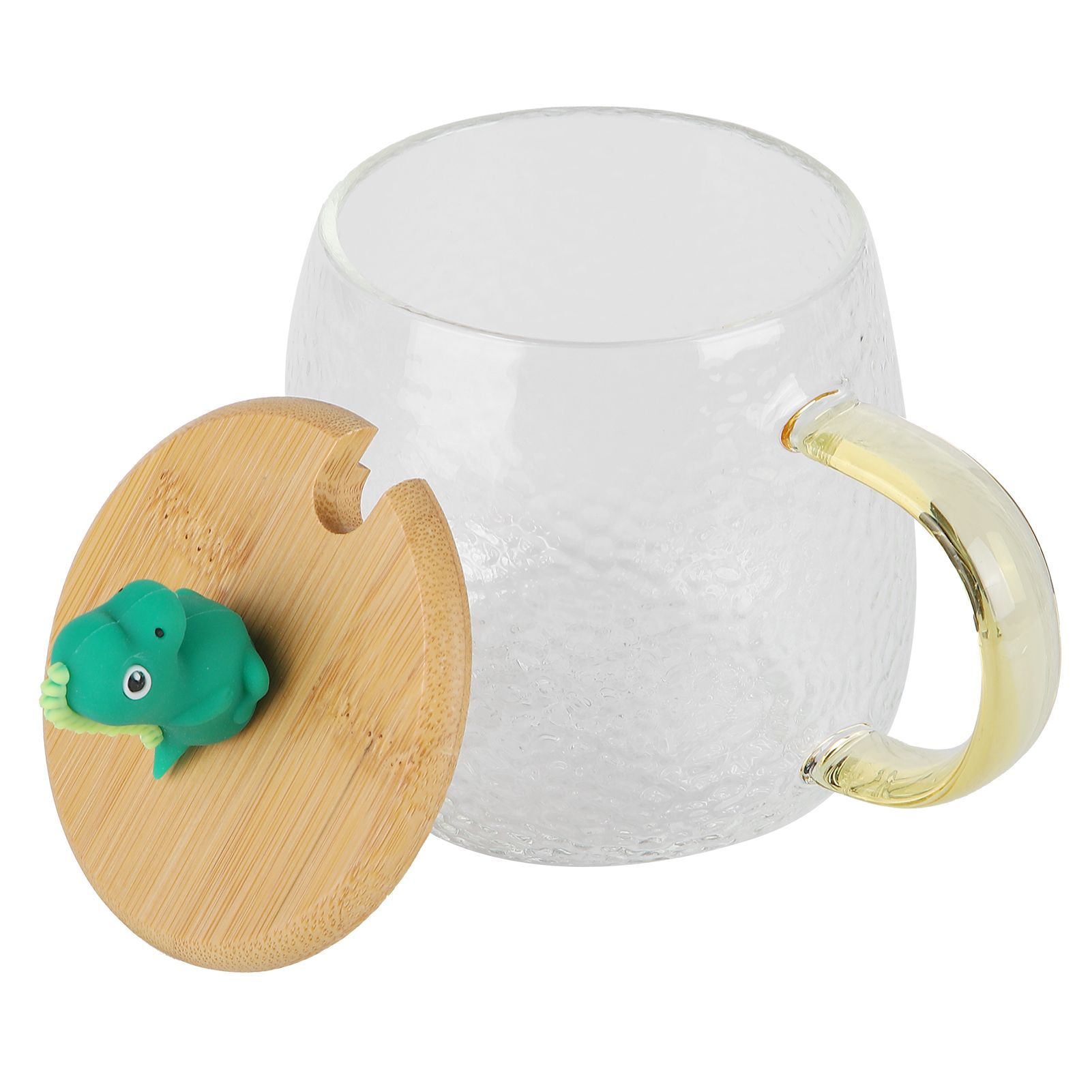 400ml Cute High Borosilicate Glass Cup HeatResistant Mug with Stainless Steel Spoon Bamboo Lid(Dinosaur ) - Image 8