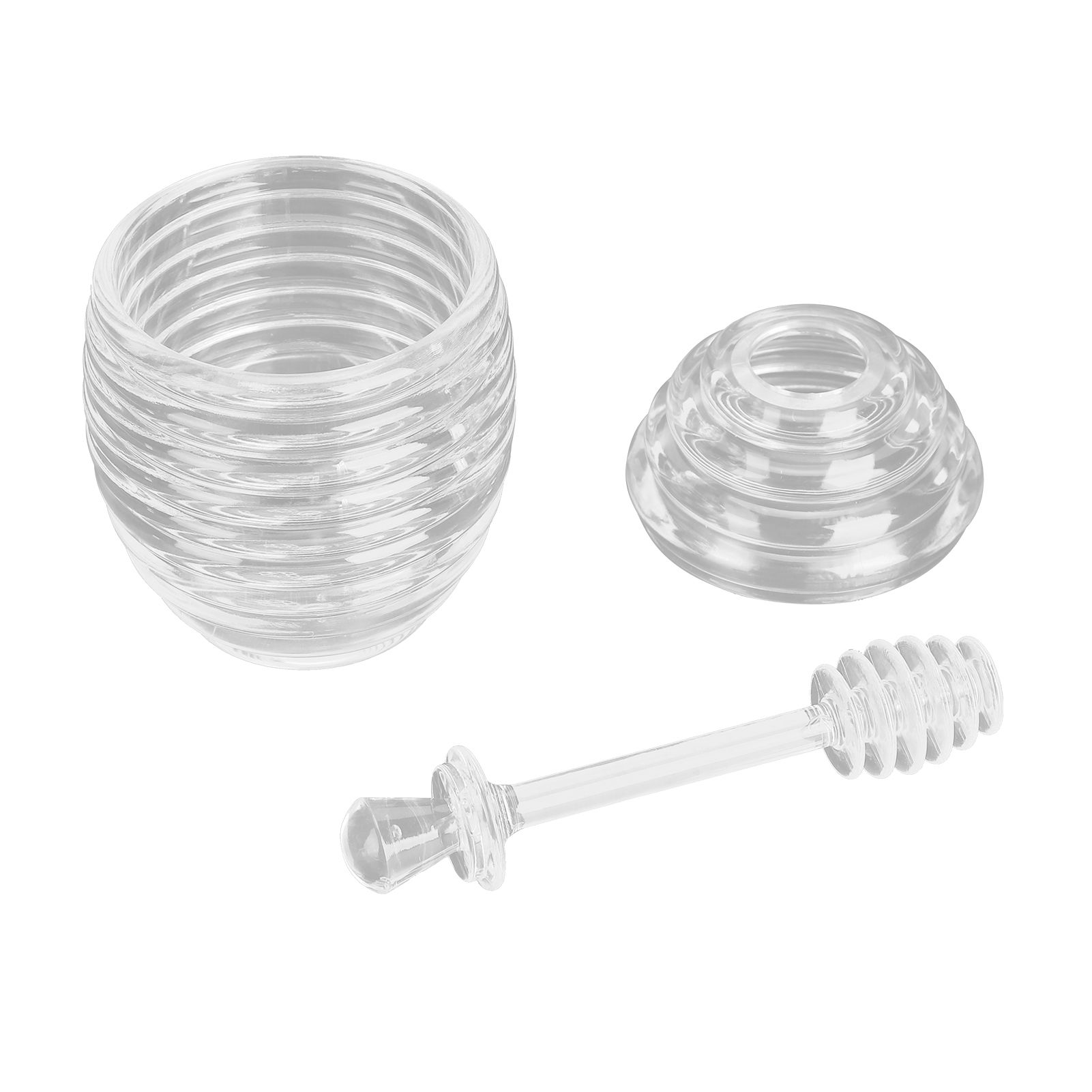 Transparent Honey Dispenser with Lid Spoon Large Capacity Honey Container for Storing Honey - Image 1