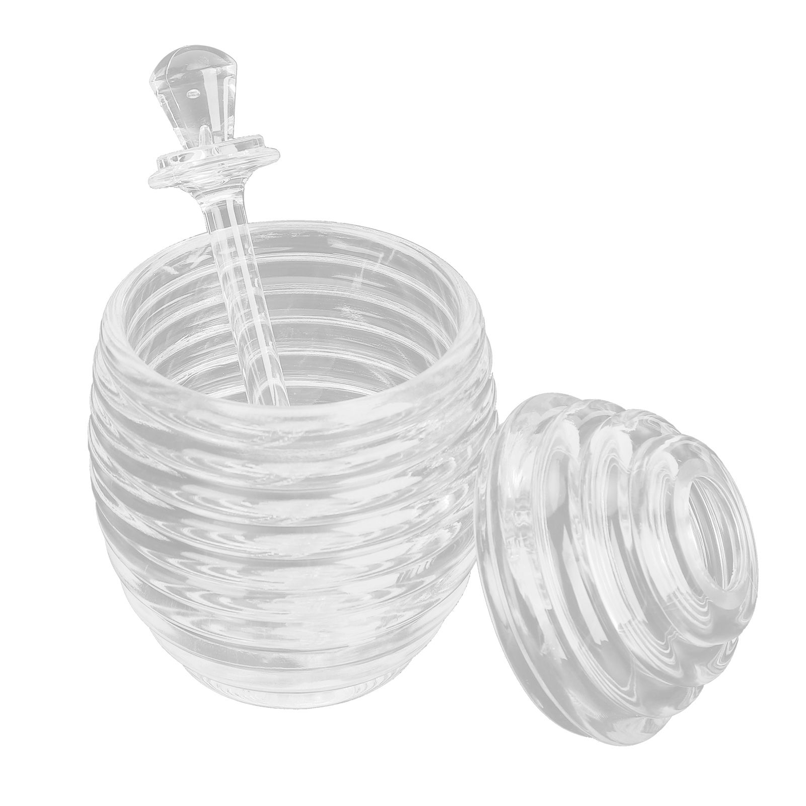 Transparent Honey Dispenser with Lid Spoon Large Capacity Honey Container for Storing Honey - Image 2