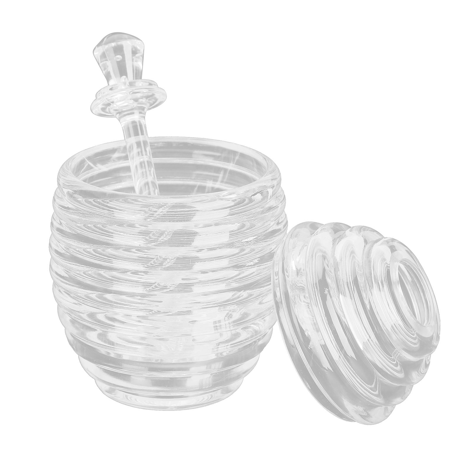 Transparent Honey Dispenser with Lid Spoon Large Capacity Honey Container for Storing Honey - Image 3