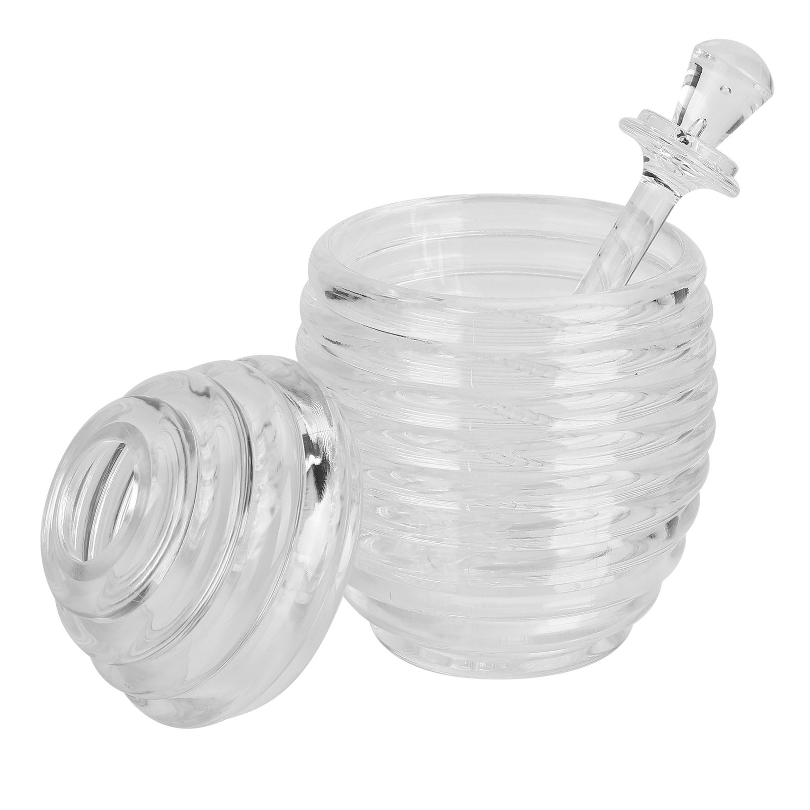 Transparent Honey Dispenser with Lid Spoon Large Capacity Honey Container for Storing Honey - Image 5