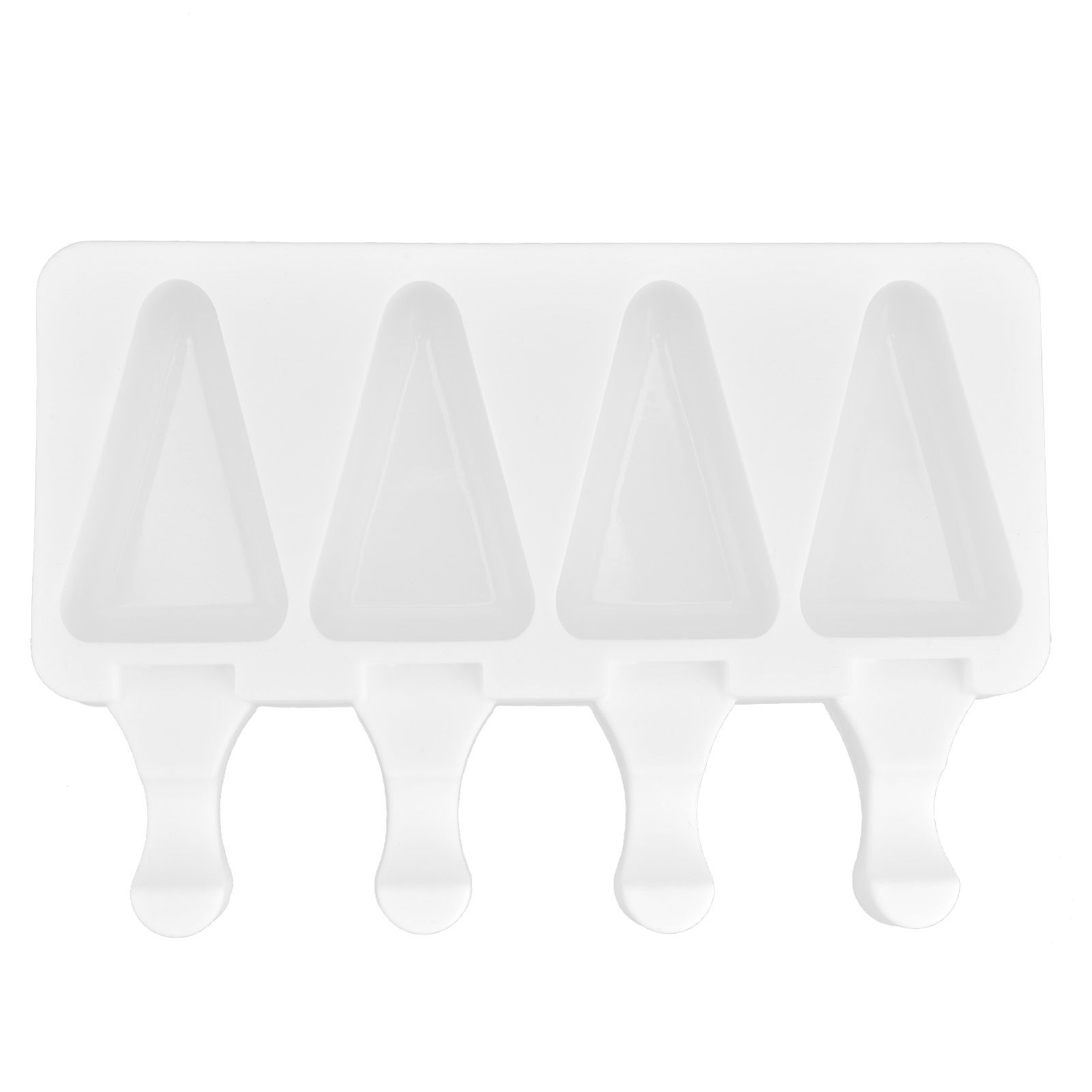 Multi Grid Silicone Ice Bar Mold Heat Resistant Ice Cream Making Mold Kitchen DIY Tool(4Grid Triangular ) - Image 1