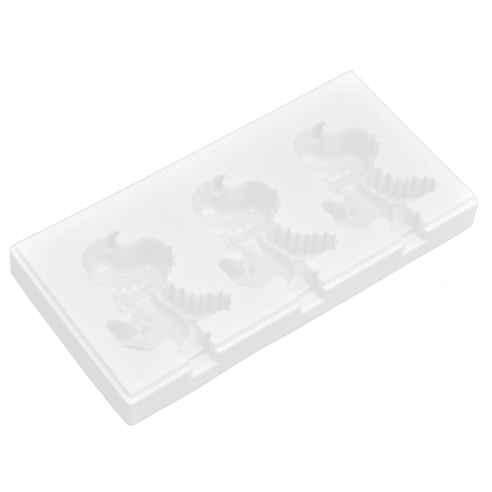 Multi Grid Silicone Ice Bar Mold Heat Resistant Ice Cream Making Mold Kitchen DIY Tool(3Grid Dinosaur Shape ) - Image 3