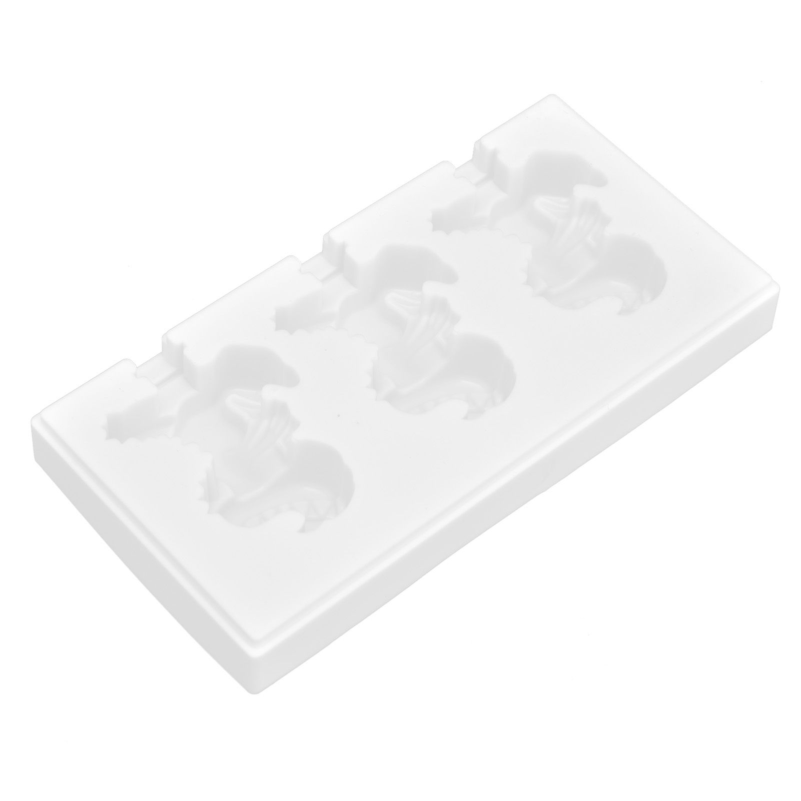 Multi Grid Silicone Ice Bar Mold Heat Resistant Ice Cream Making Mold Kitchen DIY Tool(3Grid Dinosaur Shape ) - Image 4