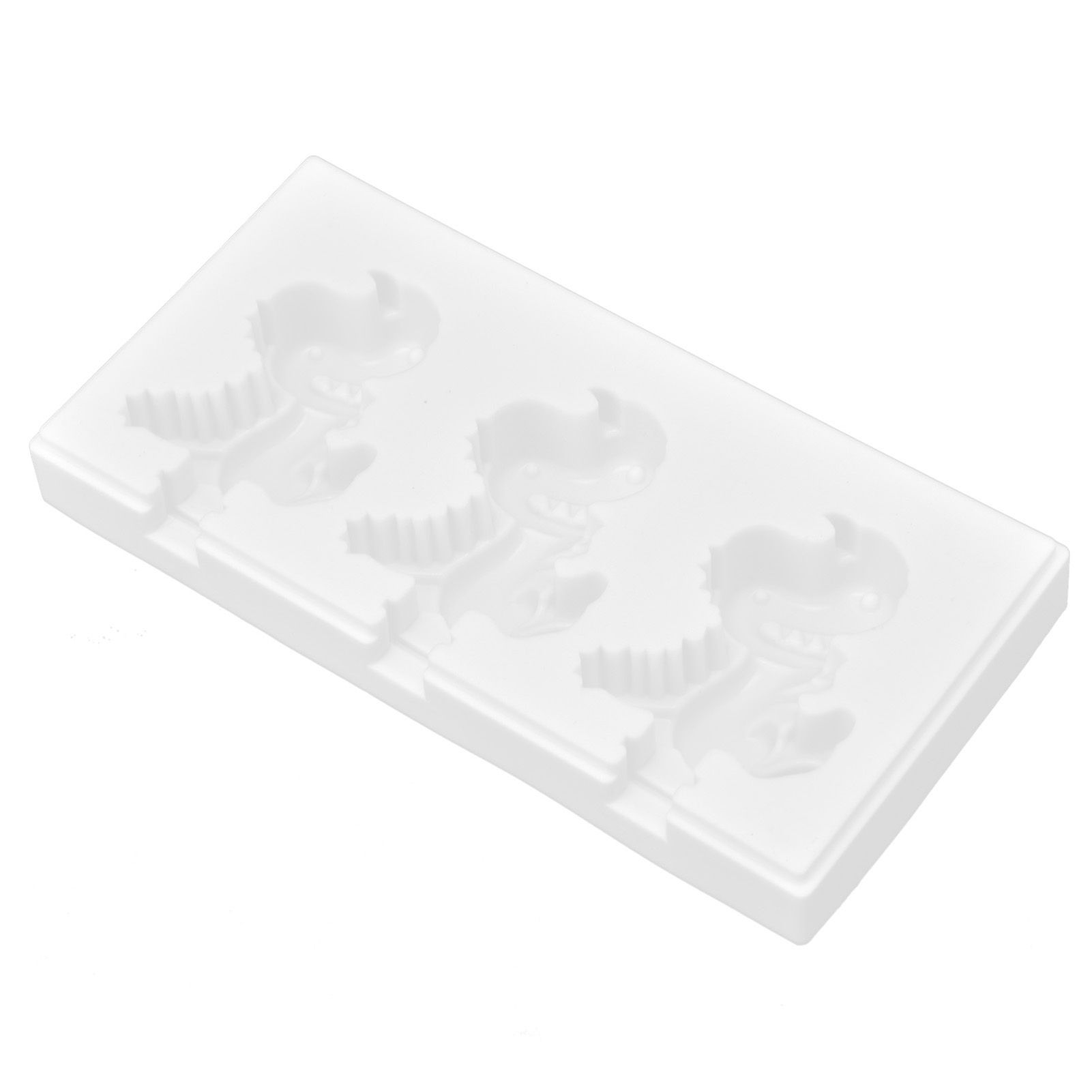 Multi Grid Silicone Ice Bar Mold Heat Resistant Ice Cream Making Mold Kitchen DIY Tool(3Grid Dinosaur Shape ) - Image 5