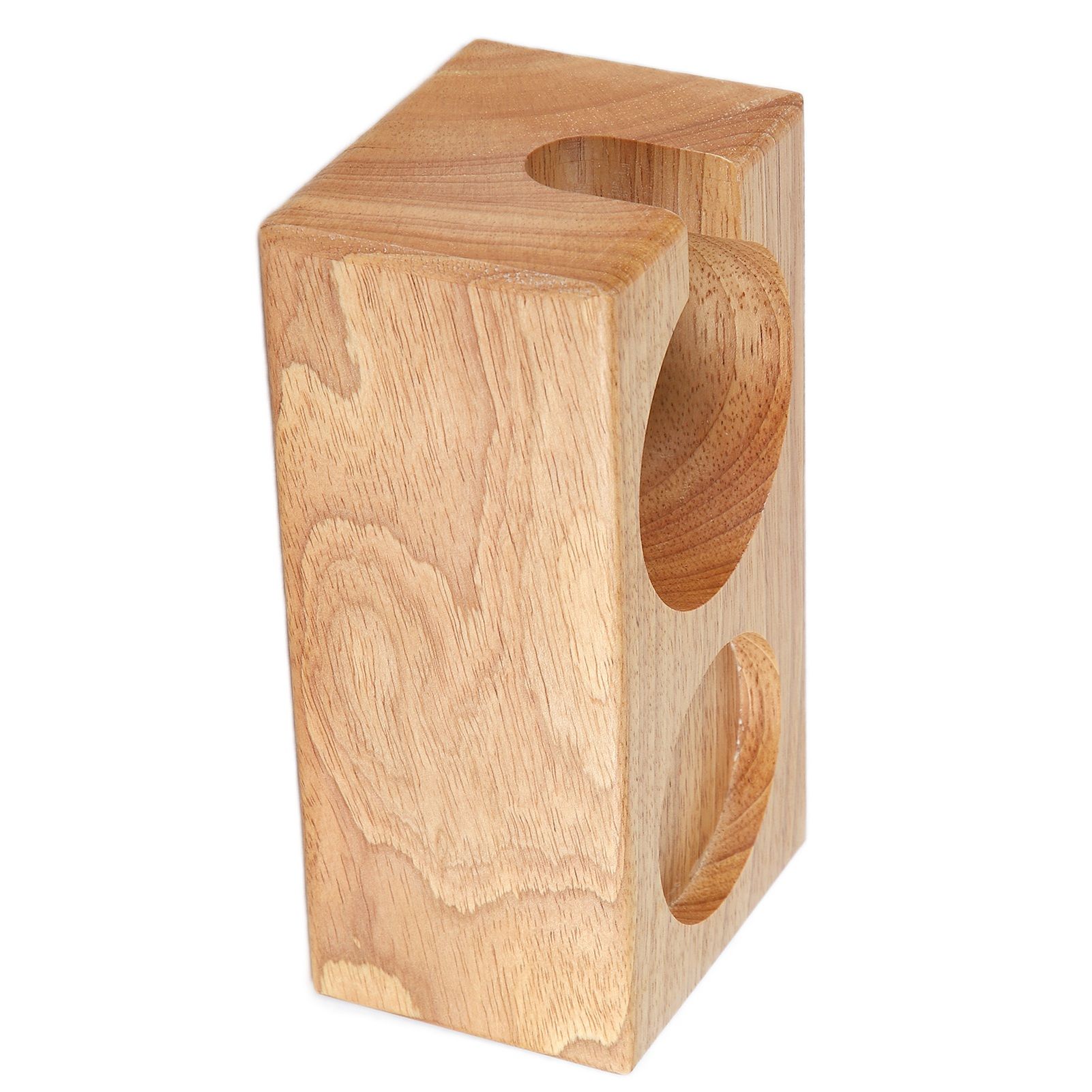 2‑Hole Wooden Tamper Base Natural Wood Color External Durable Tamping Station Handle Stand for Coffee Shop Home - Image 6