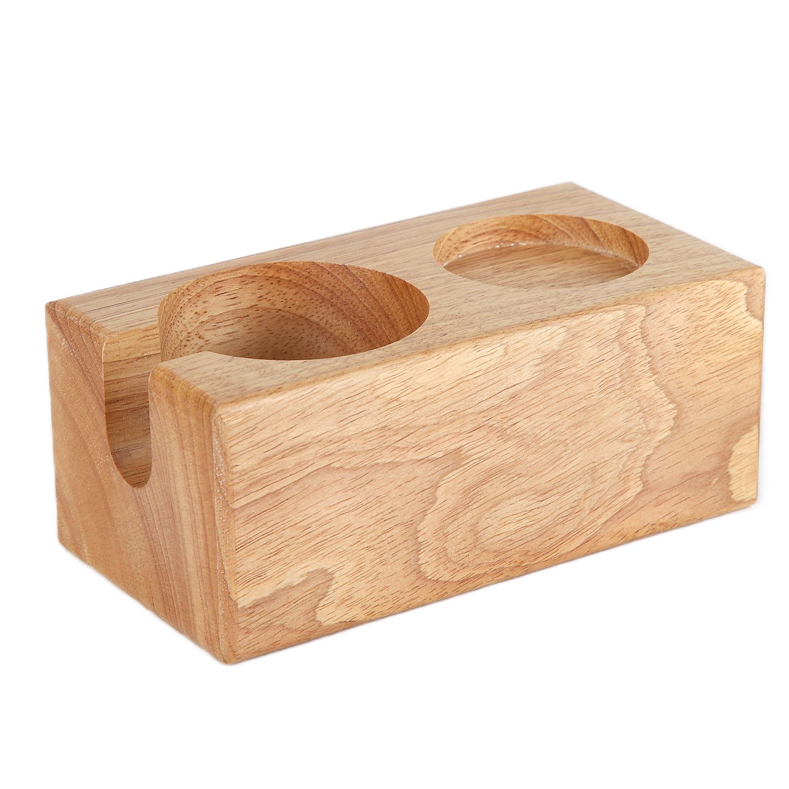 2‑Hole Wooden Tamper Base Natural Wood Color External Durable Tamping Station Handle Stand for Coffee Shop Home - Image 7