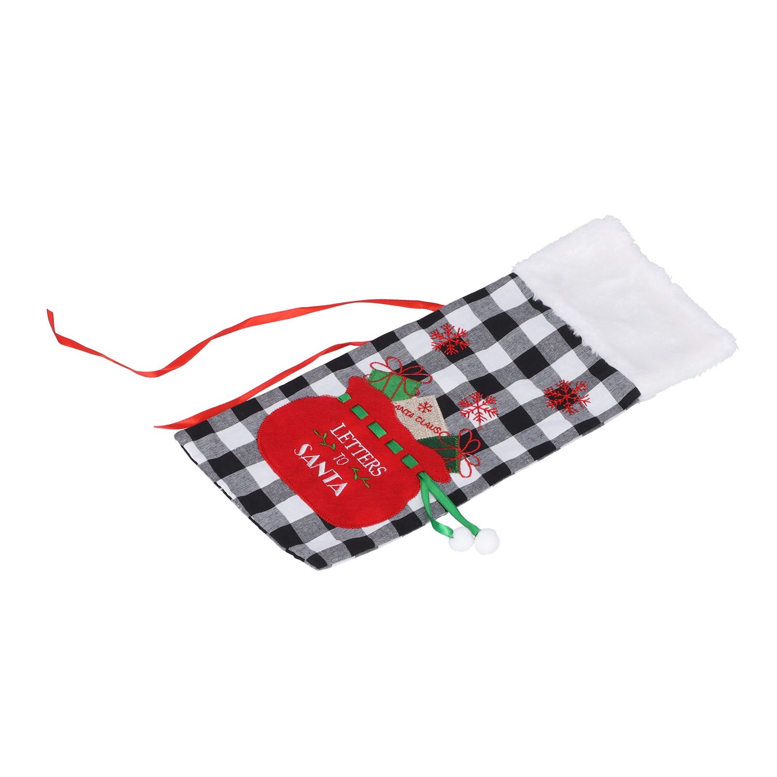 Square Grid Design Wine Bottle Cover Wine Bottle Sweater Bag for Home Christmas Party Home BarBlack White Grid - Image 5