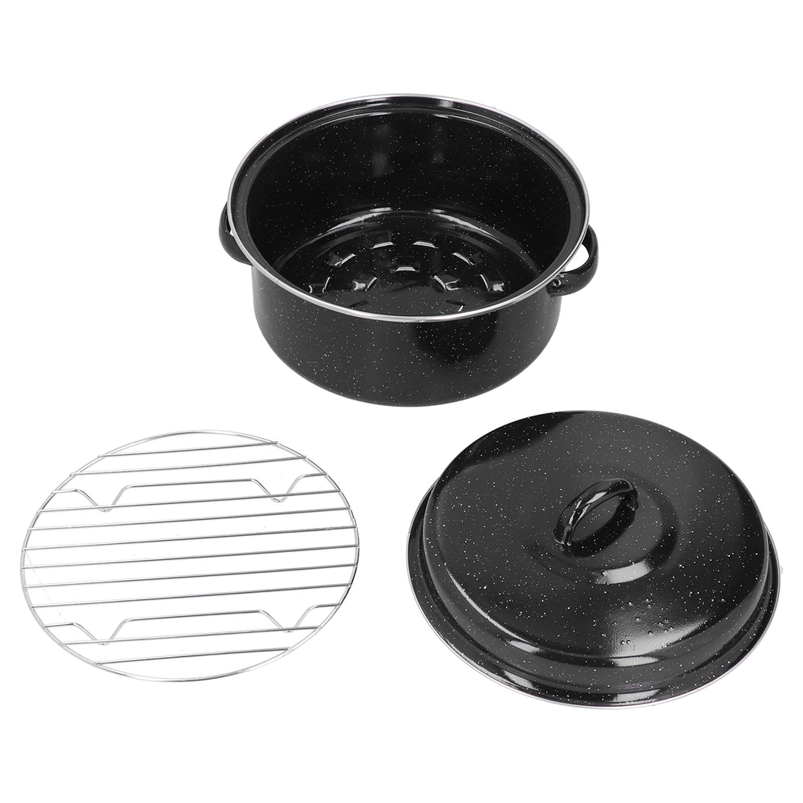 Oval Roaster Enamel Oval Roaster Excellent Heating for Barbucue and Sweet Potato Black for Family - Image 1