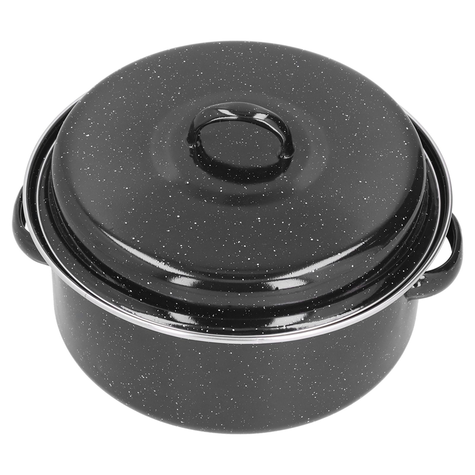 Oval Roaster Enamel Oval Roaster Excellent Heating for Barbucue and Sweet Potato Black for Family - Image 2