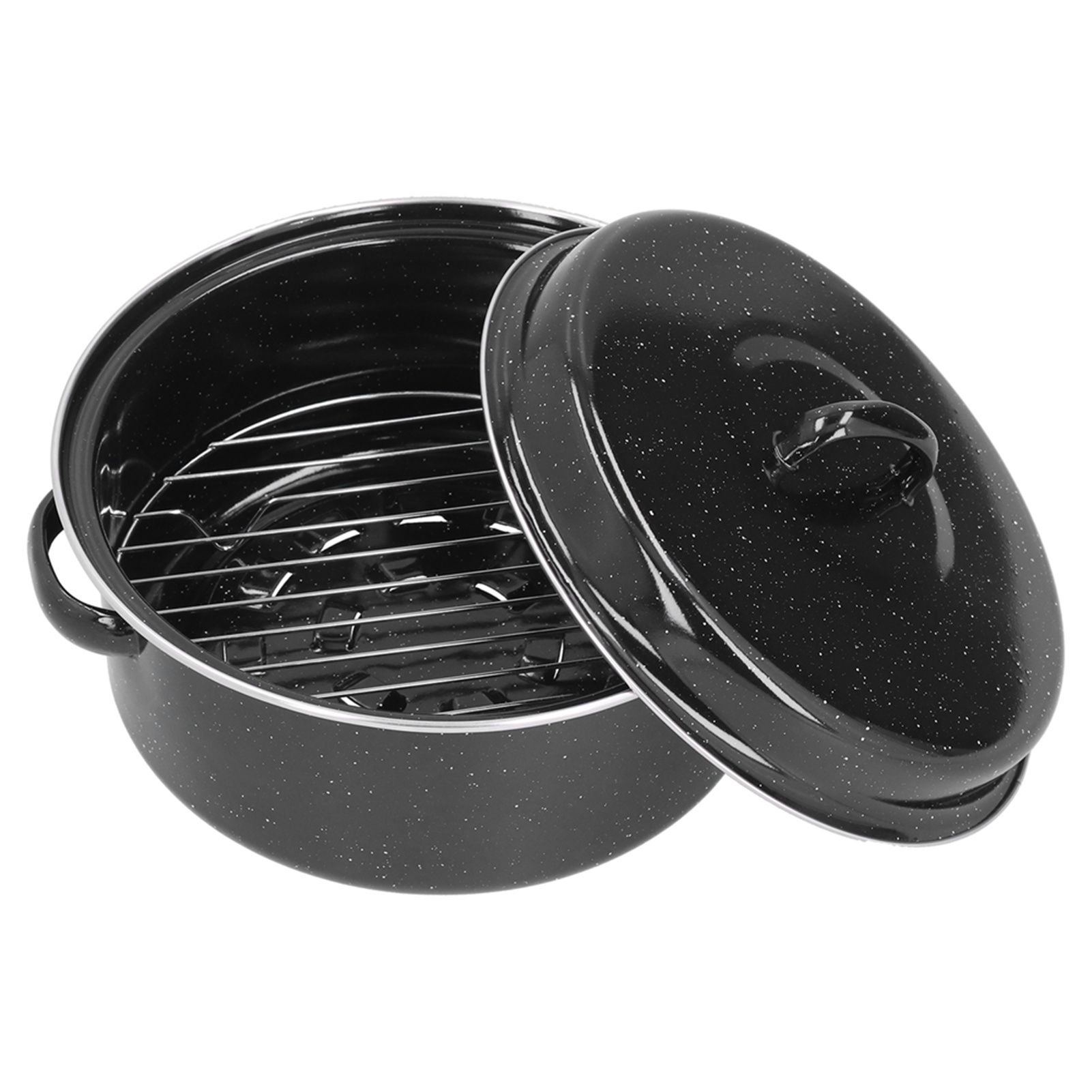 Oval Roaster Enamel Oval Roaster Excellent Heating for Barbucue and Sweet Potato Black for Family - Image 6
