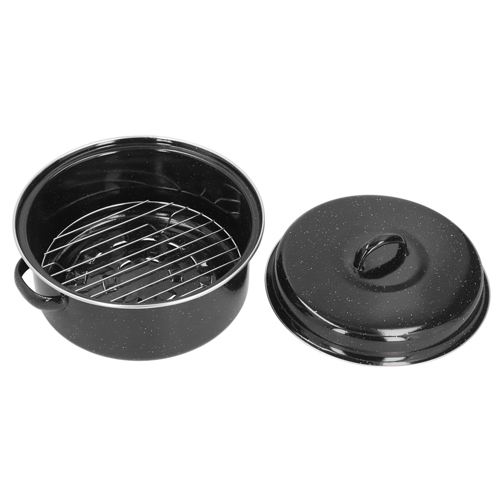 Oval Roaster Enamel Oval Roaster Excellent Heating for Barbucue and Sweet Potato Black for Family - Image 7