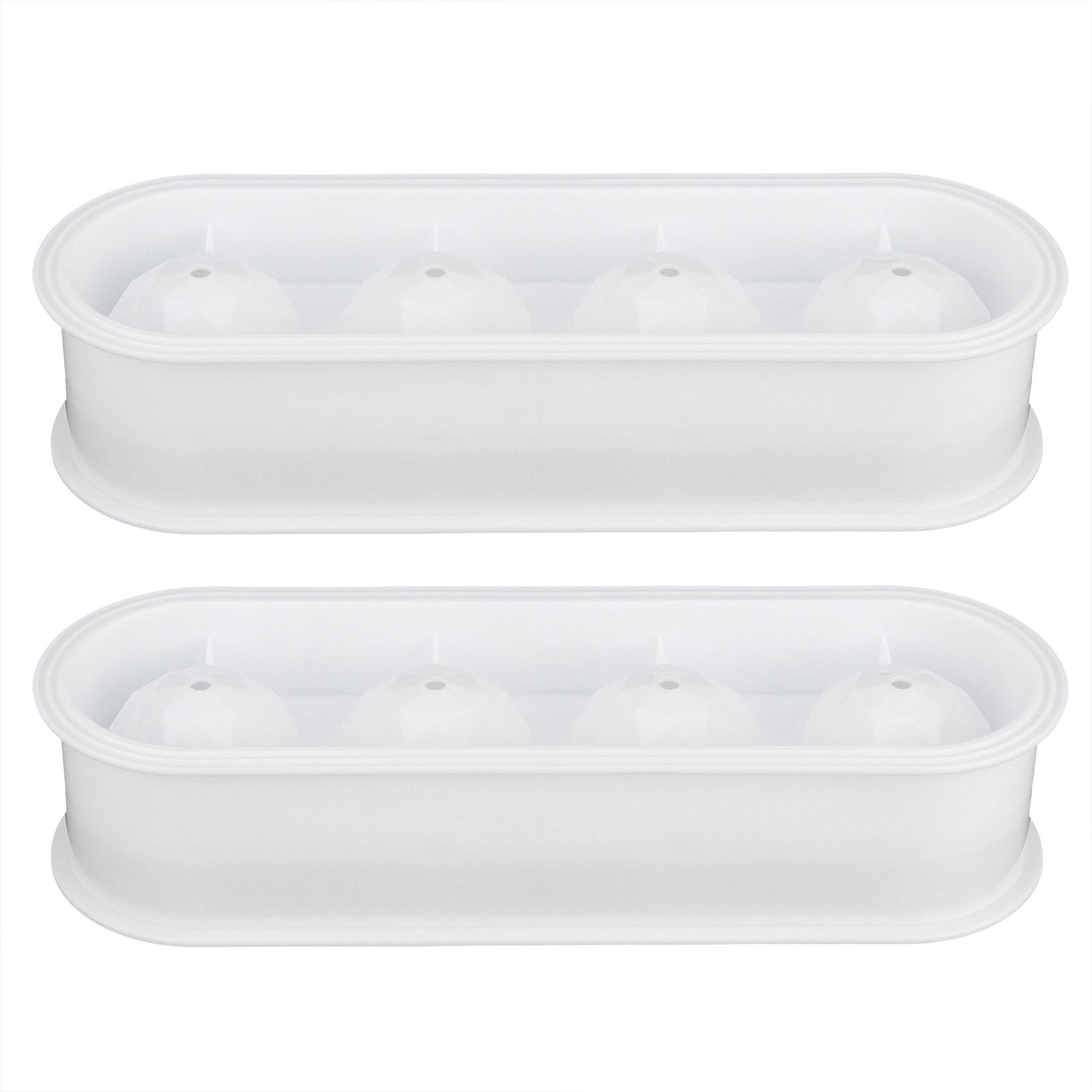 2Pcs 4 Grids Food Grade Ice Cubes Mold Whiskey Ice Ball Making Mold Tray for Home Bar - Image 1