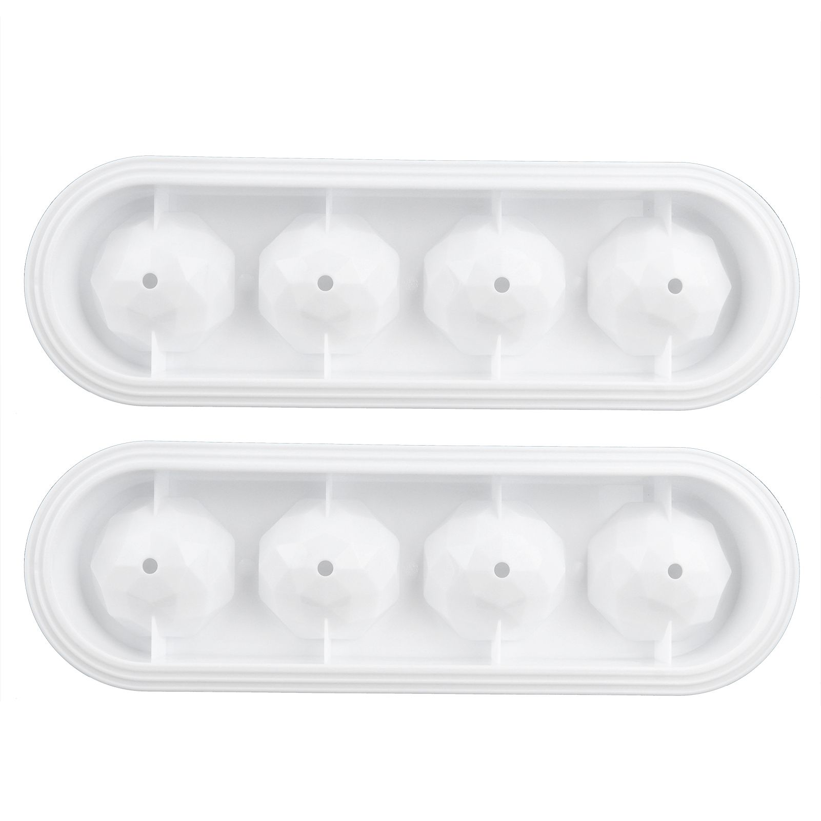 2Pcs 4 Grids Food Grade Ice Cubes Mold Whiskey Ice Ball Making Mold Tray for Home Bar - Image 2