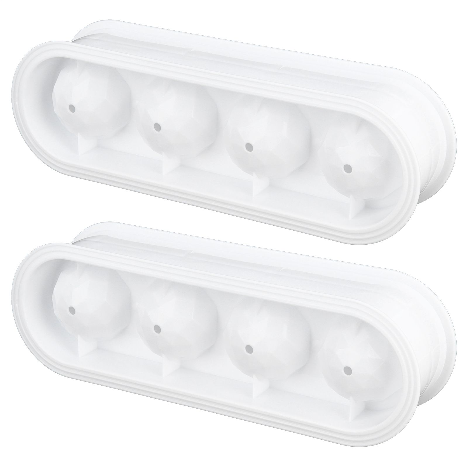 2Pcs 4 Grids Food Grade Ice Cubes Mold Whiskey Ice Ball Making Mold Tray for Home Bar - Image 4