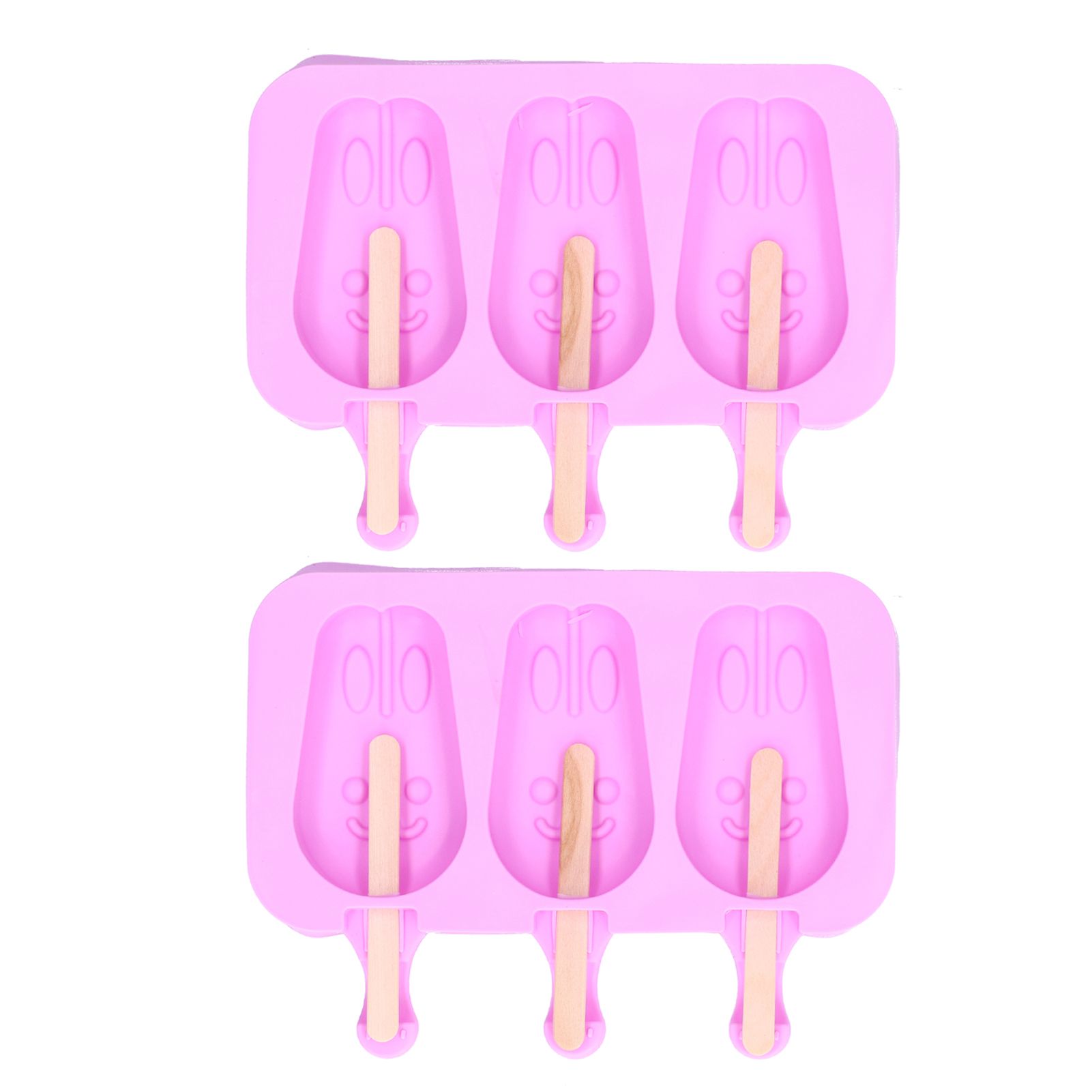2Pcs 3 Grid Silicone Ice Cream Mold with Lid Rabbit Shaped Mold for Summer Home Kitchen - Image 4