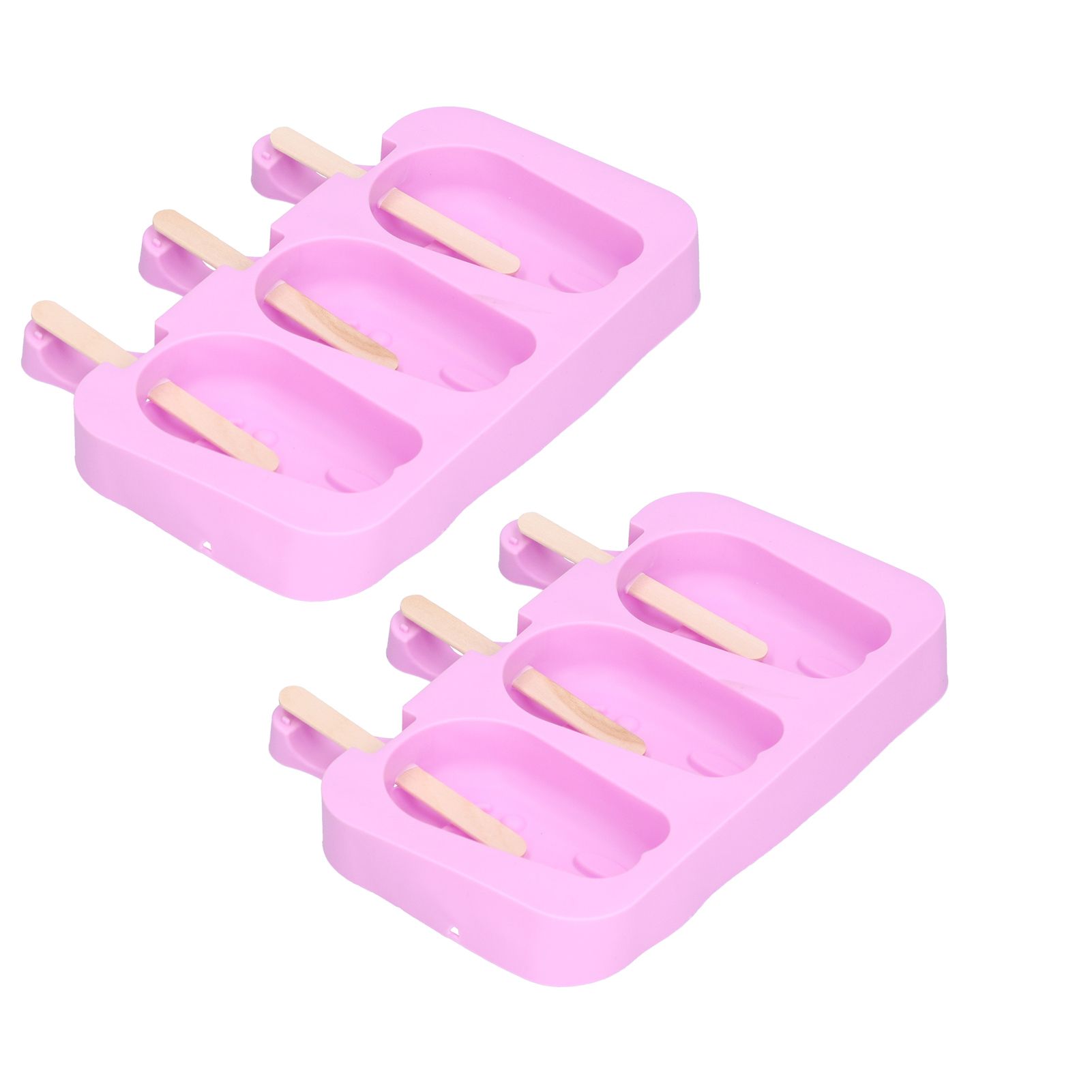 2Pcs 3 Grid Silicone Ice Cream Mold with Lid Rabbit Shaped Mold for Summer Home Kitchen - Image 5