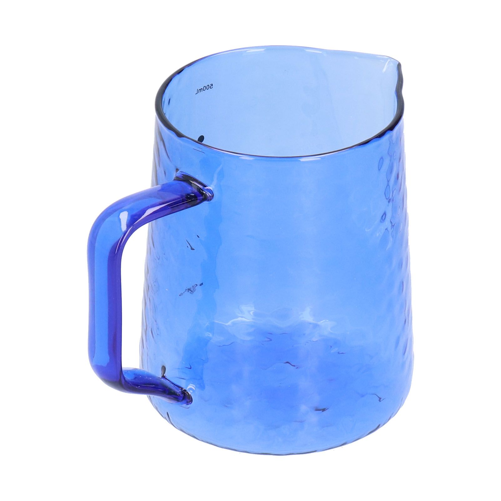 500ml Milk Frothing Pitcher Multipurpose Borosilicate Glass Milk Jug for Coffee Milk BeverageBlue - Image 3