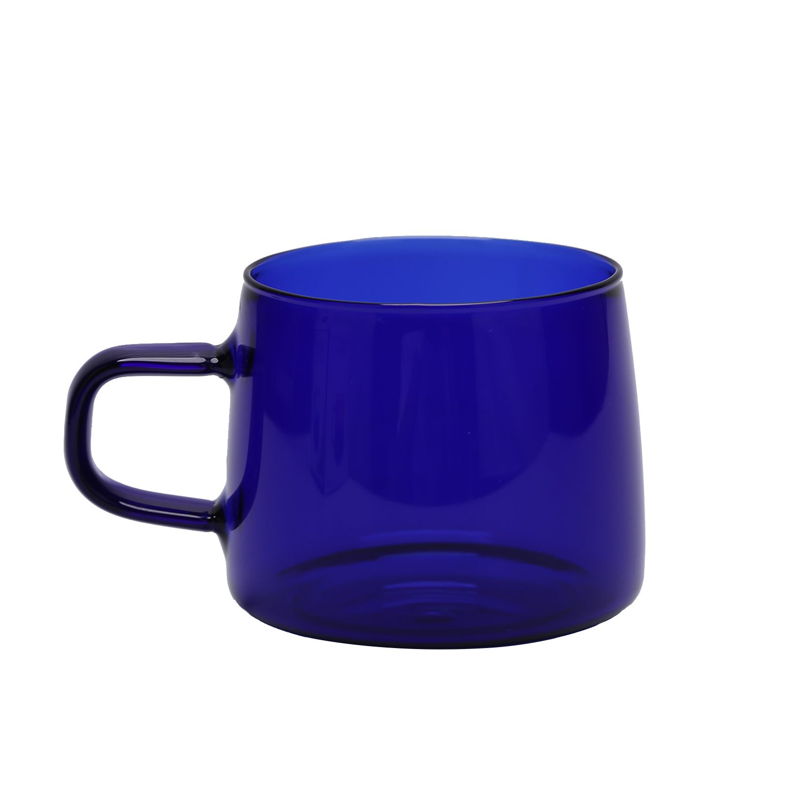 350ml Glass Coffee Cup Crystal Coffee Mug with Handle High Temperature Resistance for Home and CafeBlue - Image 1