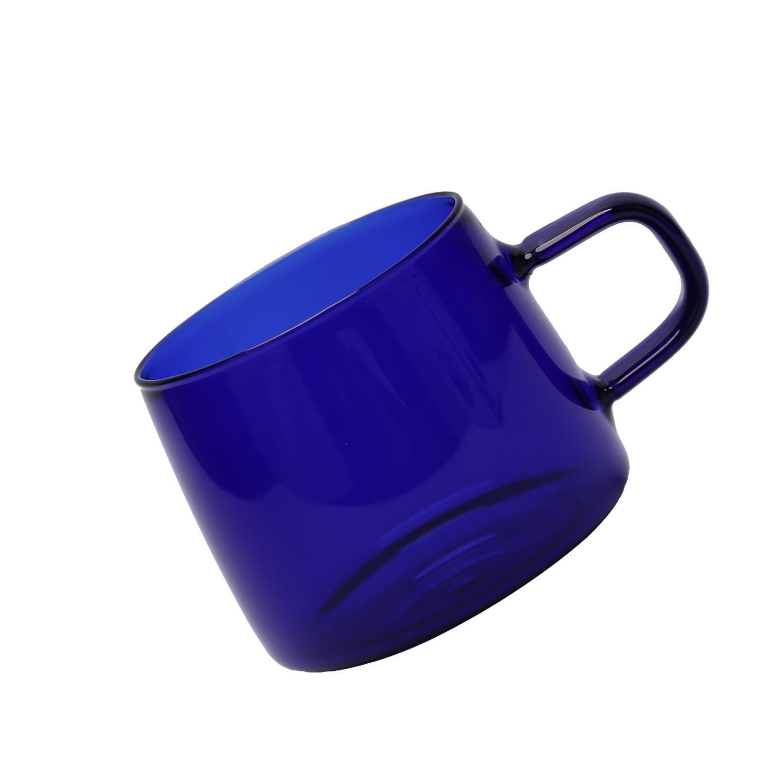 350ml Glass Coffee Cup Crystal Coffee Mug with Handle High Temperature Resistance for Home and CafeBlue - Image 3