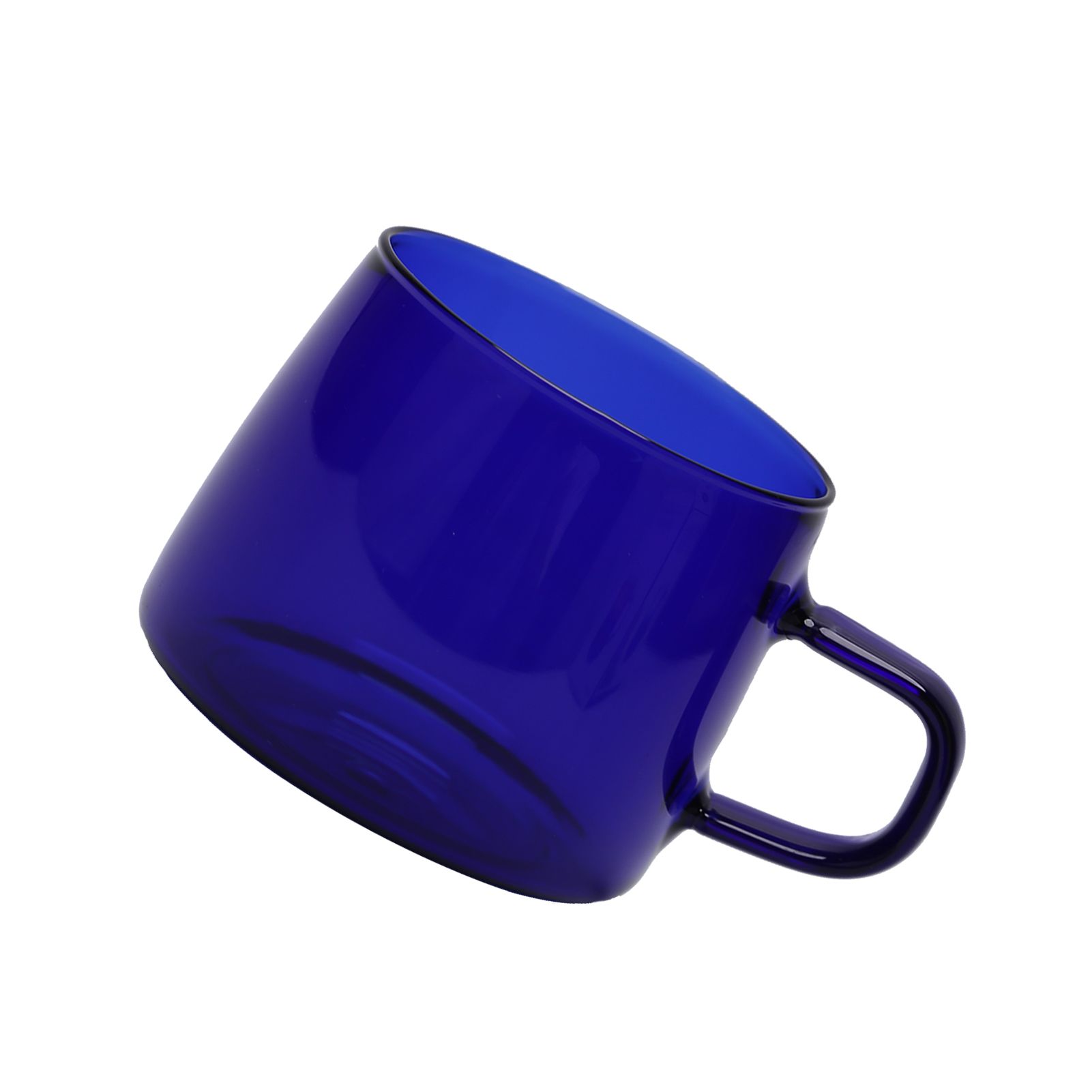 350ml Glass Coffee Cup Crystal Coffee Mug with Handle High Temperature Resistance for Home and CafeBlue - Image 4