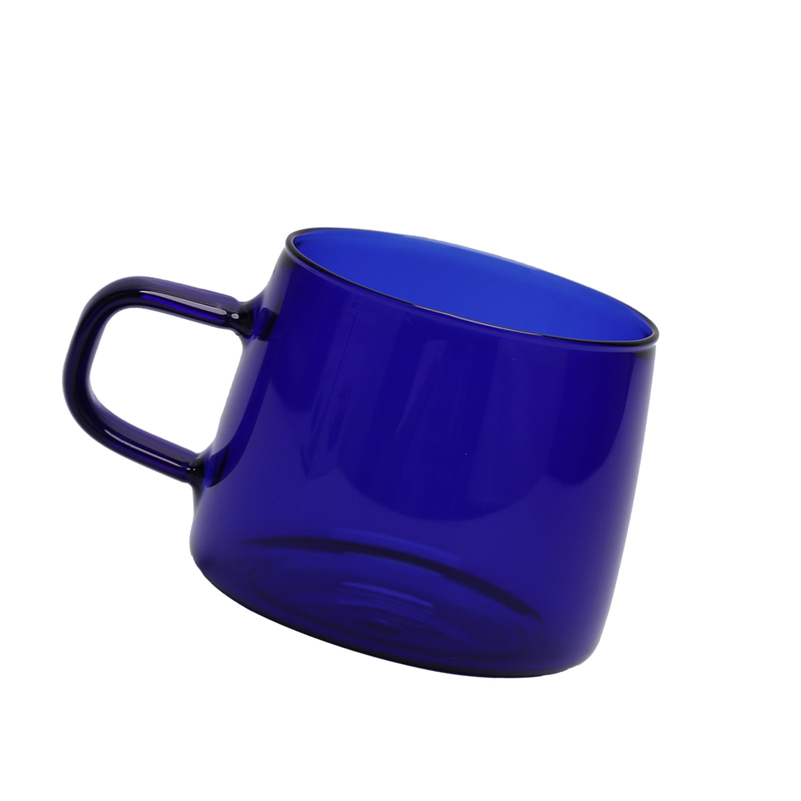 350ml Glass Coffee Cup Crystal Coffee Mug with Handle High Temperature Resistance for Home and CafeBlue - Image 5
