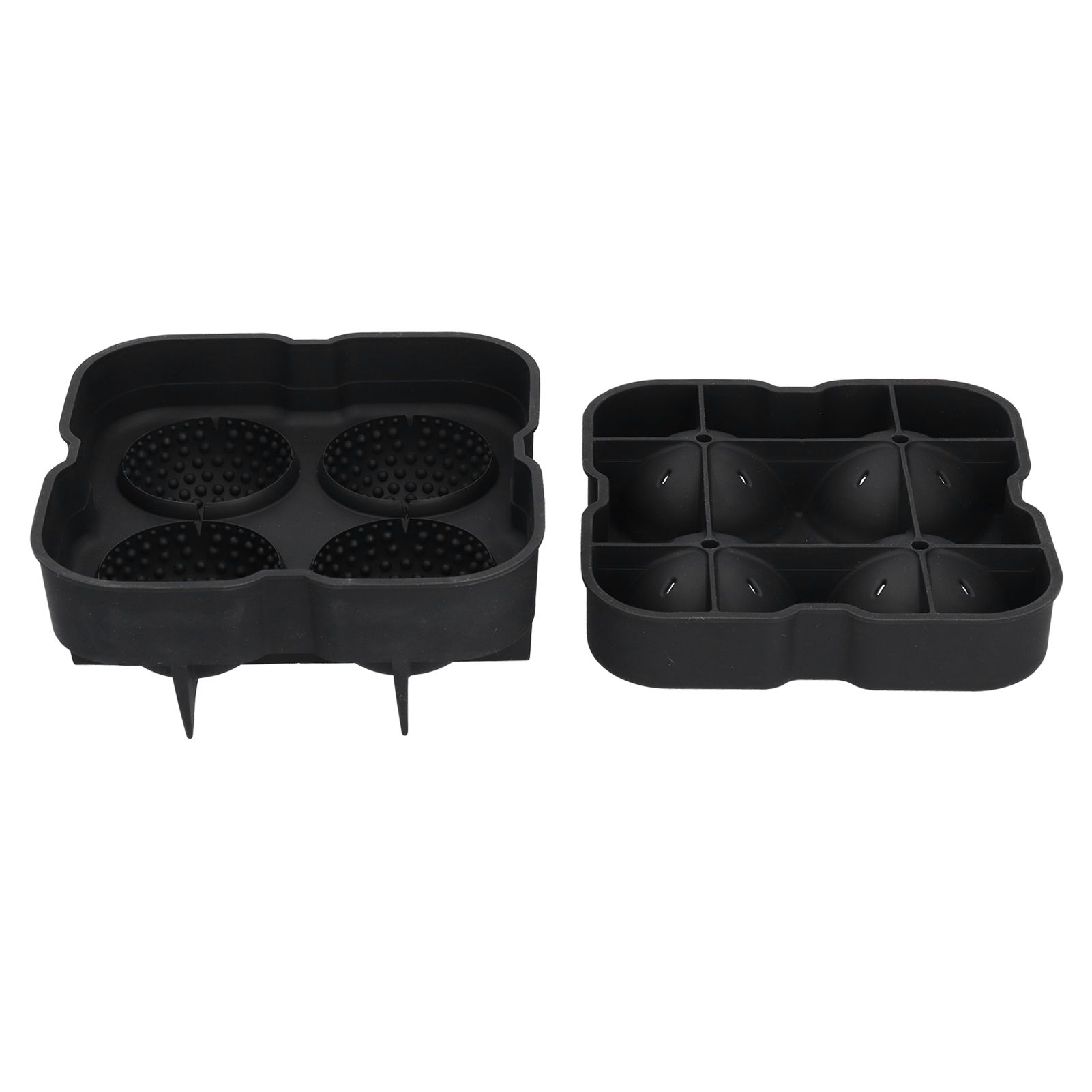 4 Grids Ice Ball Mold Reusable Food Grade Silicone Ice Ball Maker Tray Home Kitchen Utensils Black - Image 1