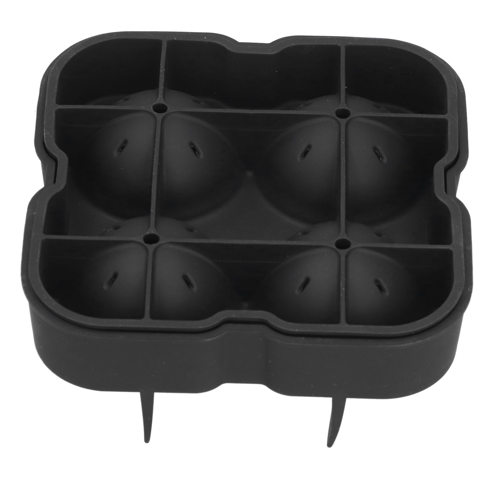 4 Grids Ice Ball Mold Reusable Food Grade Silicone Ice Ball Maker Tray Home Kitchen Utensils Black - Image 4