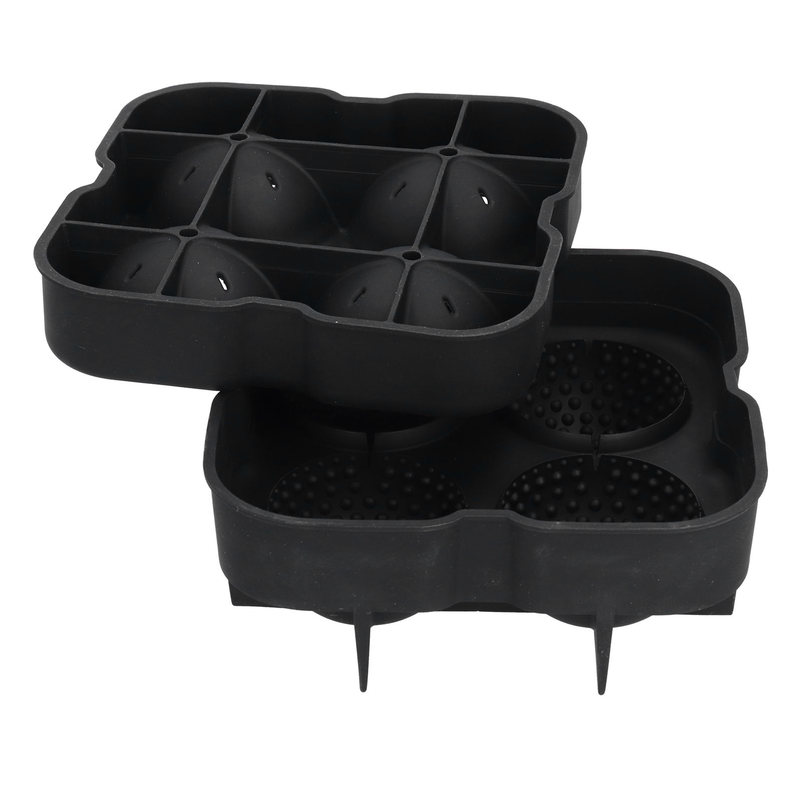 4 Grids Ice Ball Mold Reusable Food Grade Silicone Ice Ball Maker Tray Home Kitchen Utensils Black - Image 5