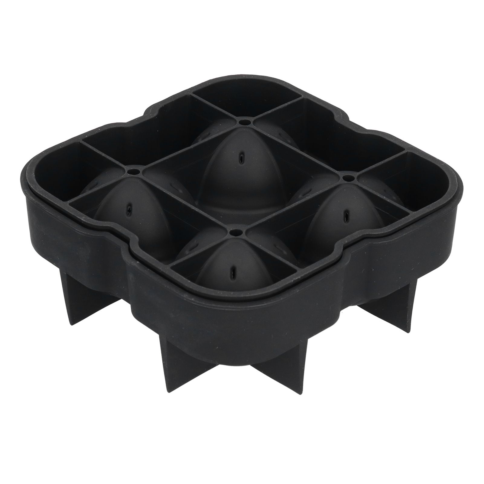 4 Grids Ice Ball Mold Reusable Food Grade Silicone Ice Ball Maker Tray Home Kitchen Utensils Black - Image 6
