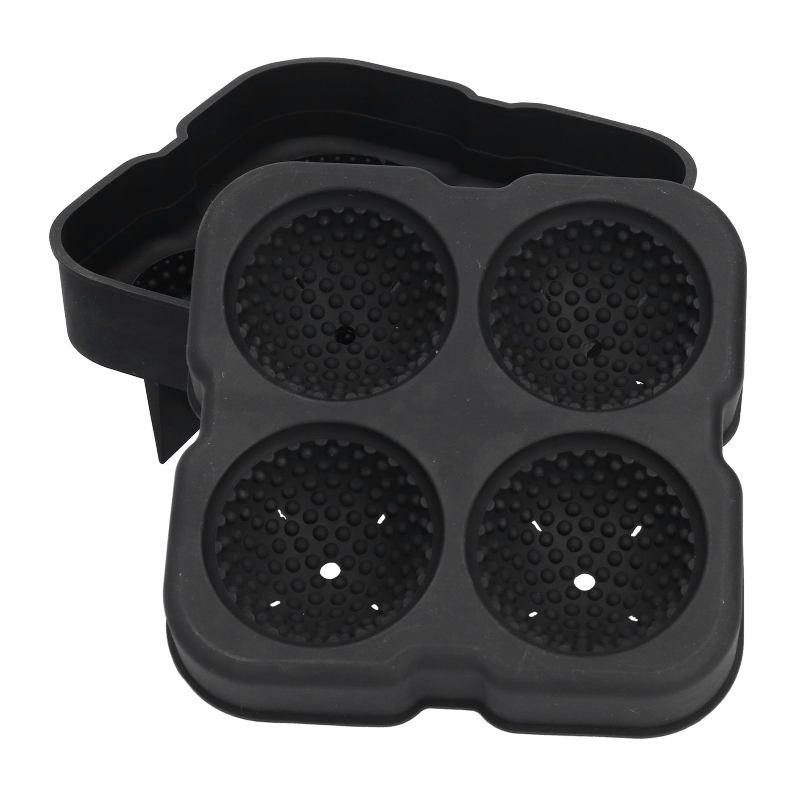 4 Grids Ice Ball Mold Reusable Food Grade Silicone Ice Ball Maker Tray Home Kitchen Utensils Black - Image 7