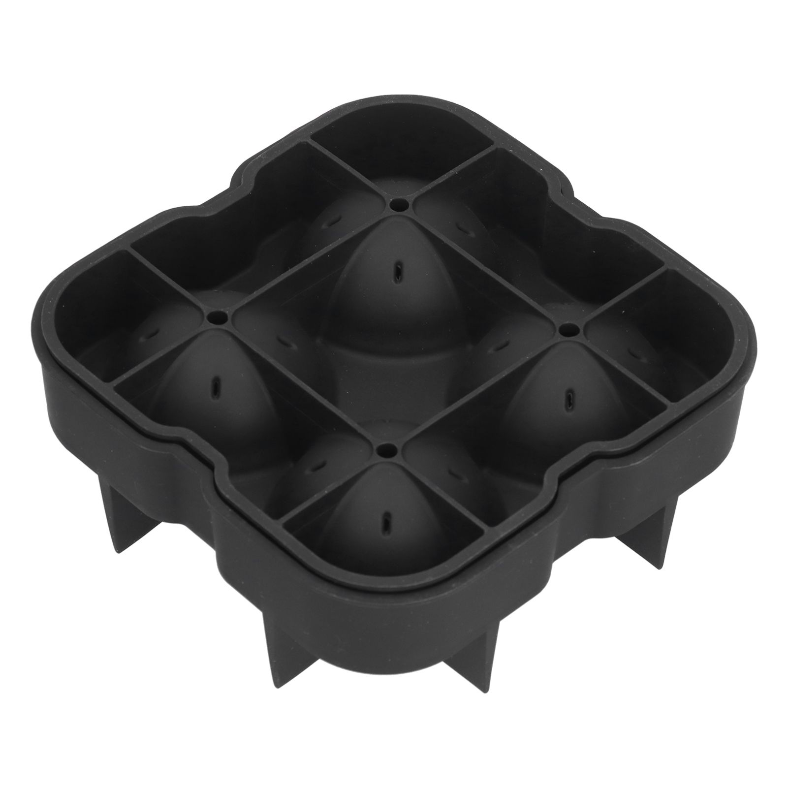 4 Grids Ice Ball Mold Reusable Food Grade Silicone Ice Ball Maker Tray Home Kitchen Utensils Black - Image 8