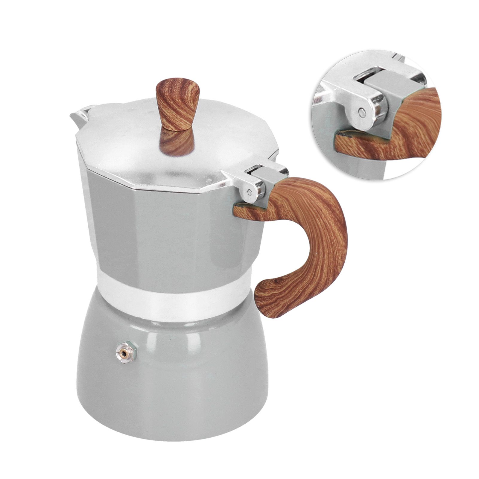 150ML Practical Aluminum Coffee Maker Octagonal Moka Coffee Pot for Home Office Kitchen ApplianceSilver - Image 7