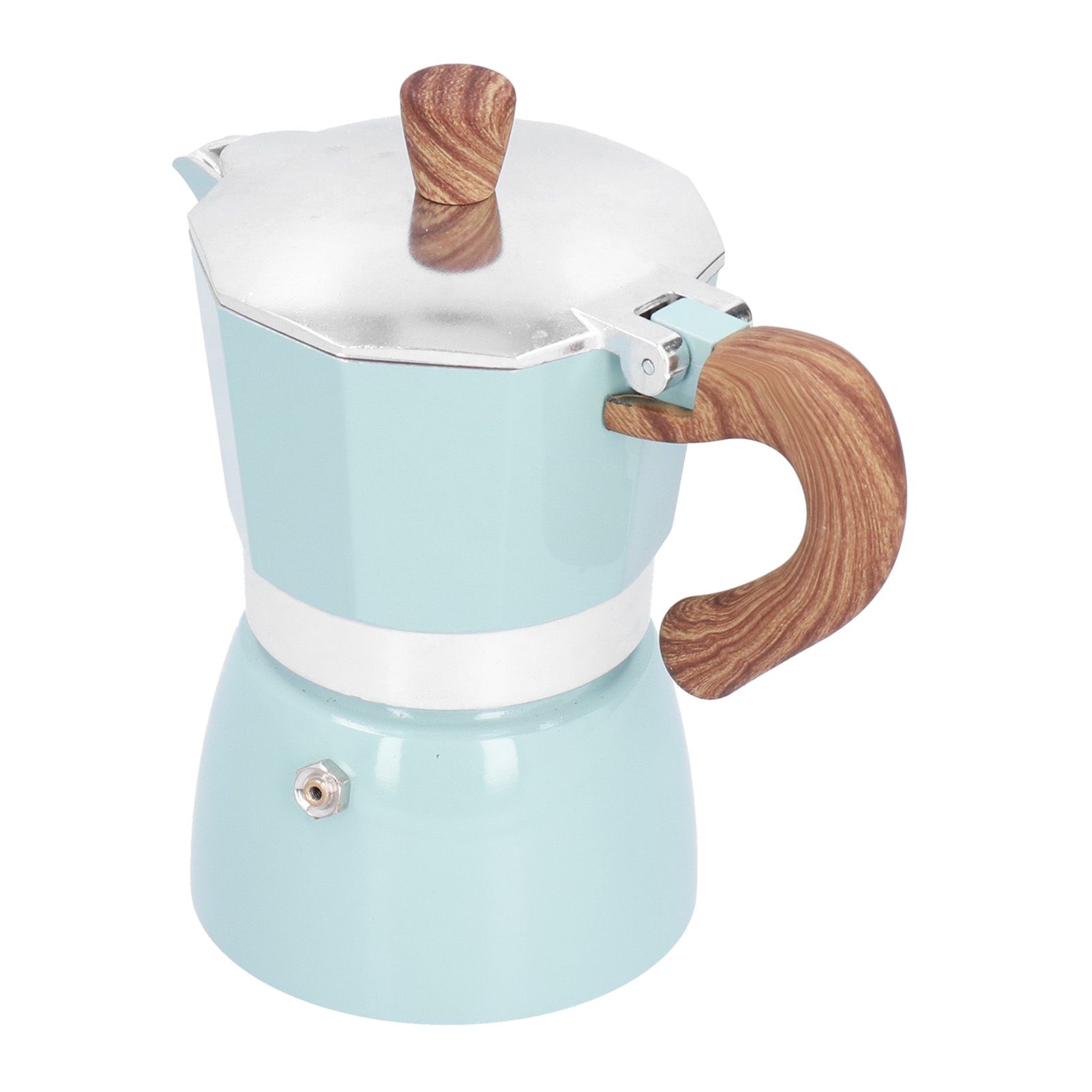 150ML Practical Aluminum Coffee Maker Octagonal Moka Coffee Pot for Home Office Kitchen ApplianceLake Blue - Image 4