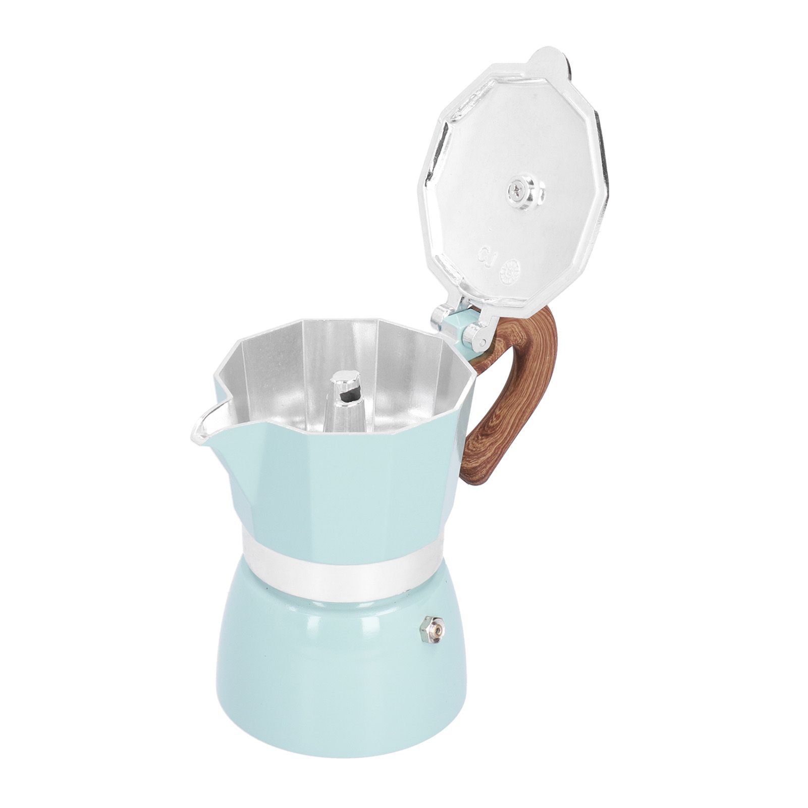 150ML Practical Aluminum Coffee Maker Octagonal Moka Coffee Pot for Home Office Kitchen ApplianceLake Blue - Image 7