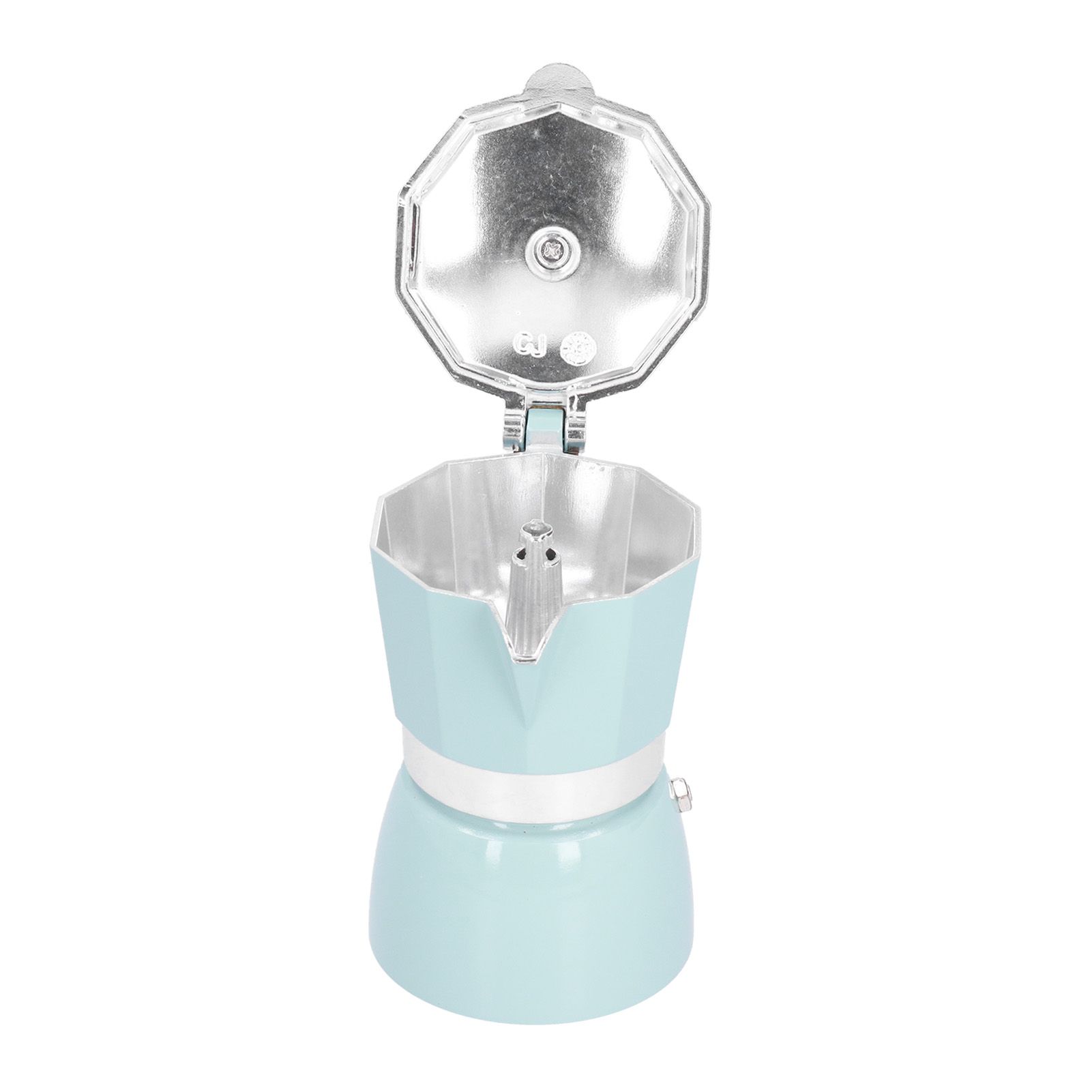 150ML Practical Aluminum Coffee Maker Octagonal Moka Coffee Pot for Home Office Kitchen ApplianceLake Blue - Image 8
