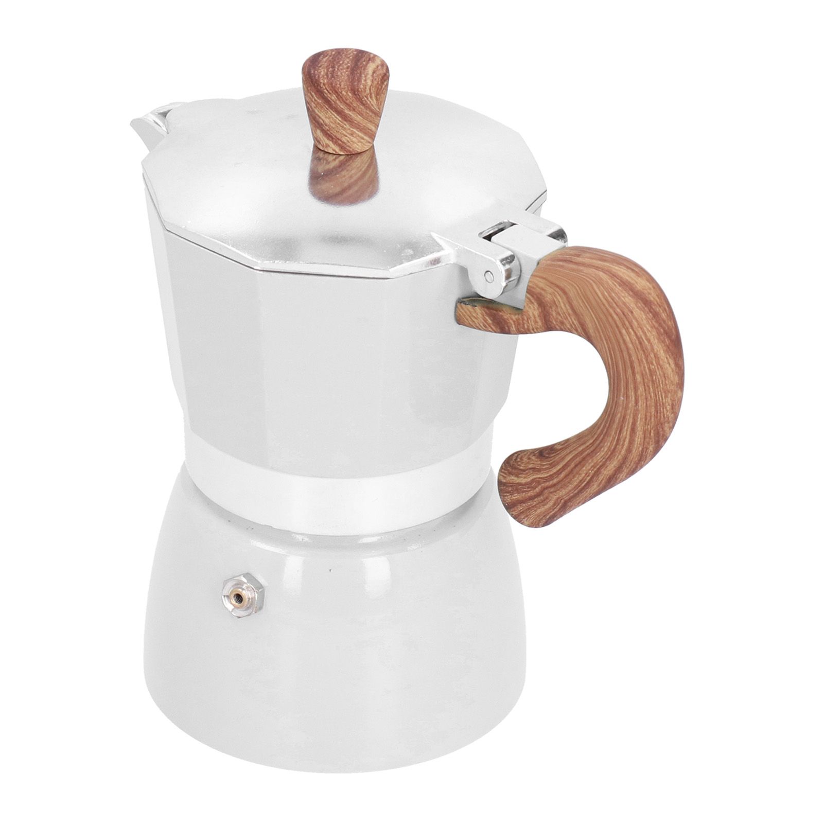 150ML Practical Aluminum Coffee Maker Octagonal Moka Coffee Pot for Home Office Kitchen ApplianceMilky White - Image 6