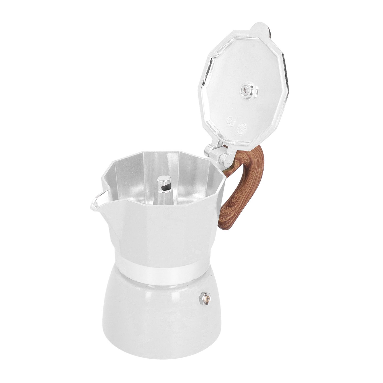 150ML Practical Aluminum Coffee Maker Octagonal Moka Coffee Pot for Home Office Kitchen ApplianceMilky White - Image 7