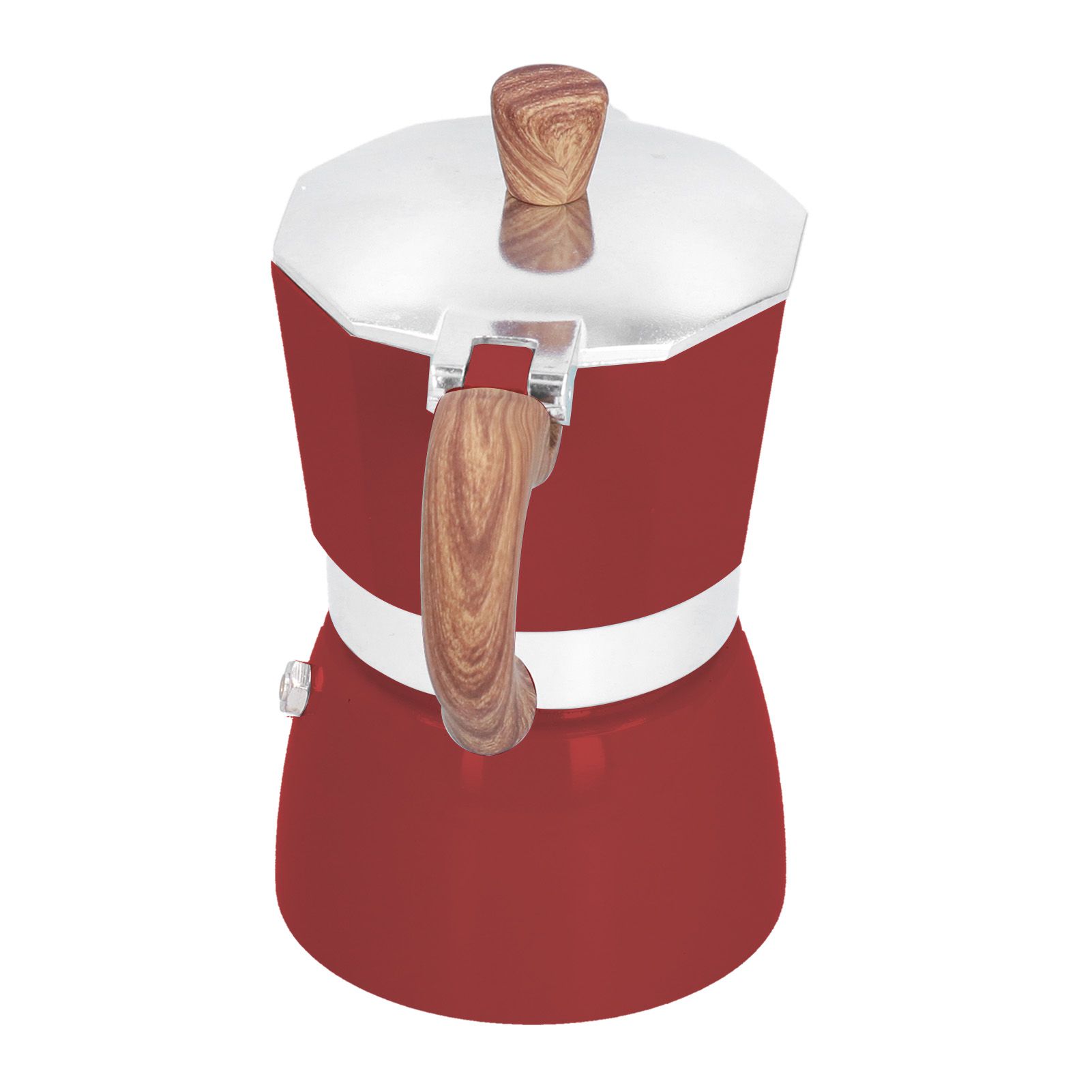 150ML Practical Aluminum Coffee Maker Octagonal Moka Coffee Pot for Home Office Kitchen ApplianceRed - Image 2