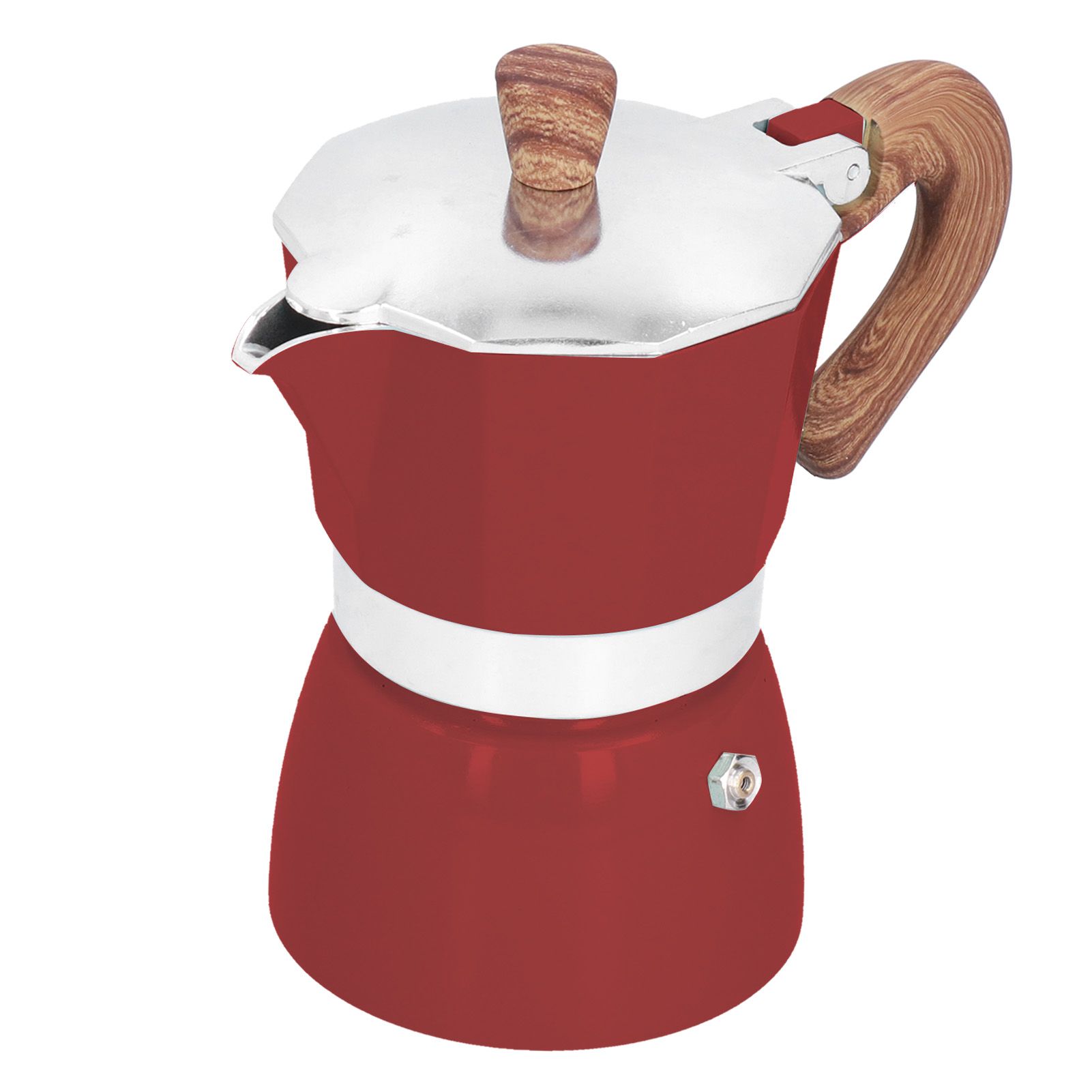 150ML Practical Aluminum Coffee Maker Octagonal Moka Coffee Pot for Home Office Kitchen ApplianceRed - Image 5