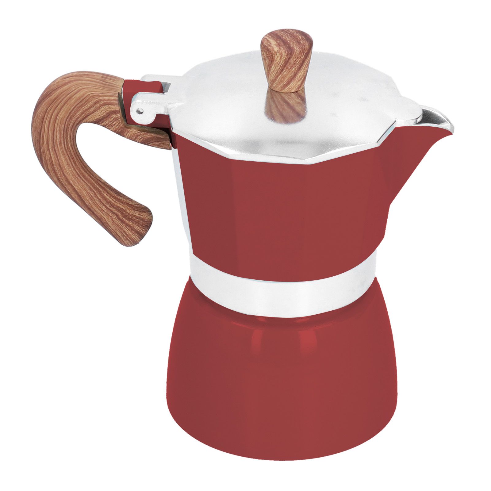 150ML Practical Aluminum Coffee Maker Octagonal Moka Coffee Pot for Home Office Kitchen ApplianceRed - Image 7