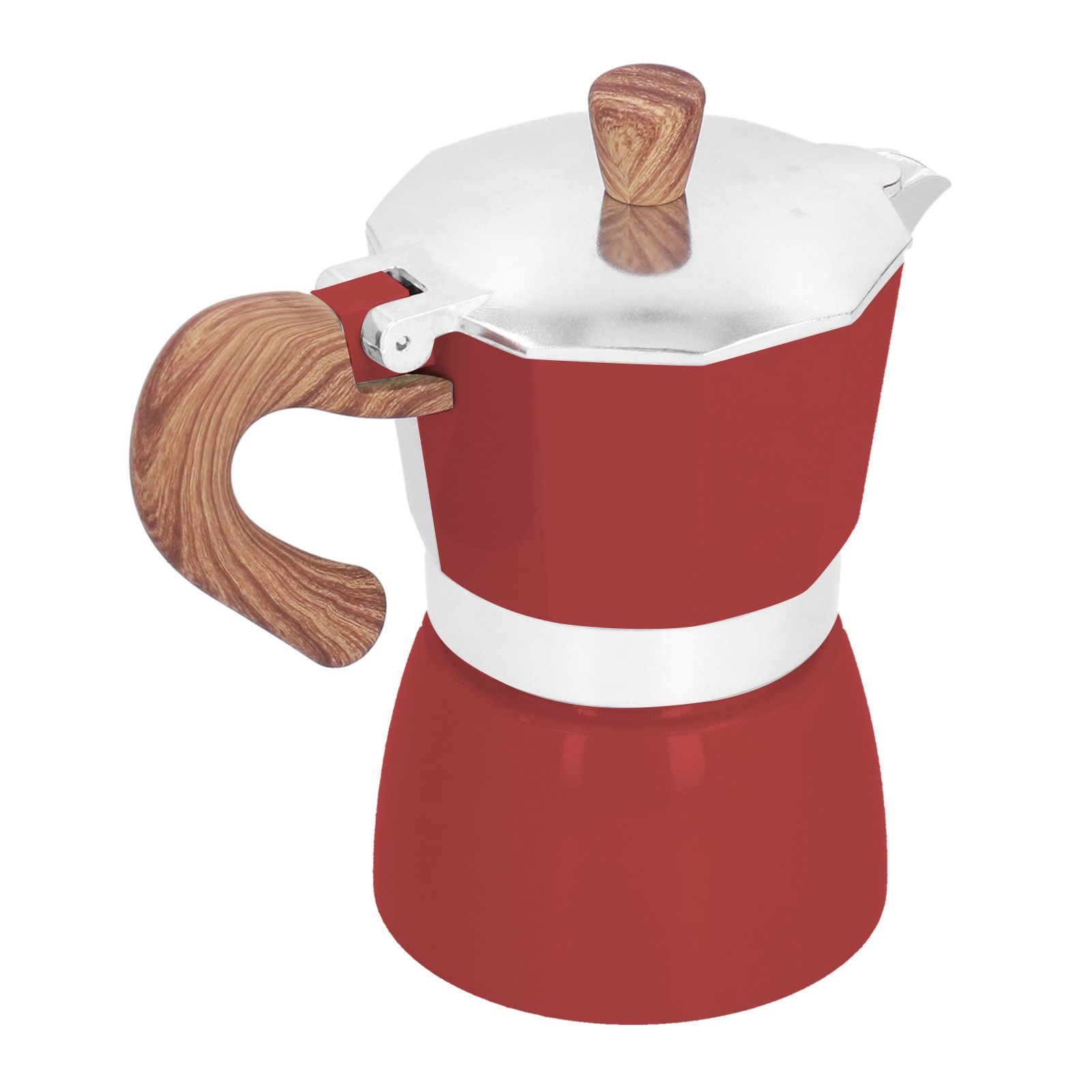 150ML Practical Aluminum Coffee Maker Octagonal Moka Coffee Pot for Home Office Kitchen ApplianceRed - Image 8