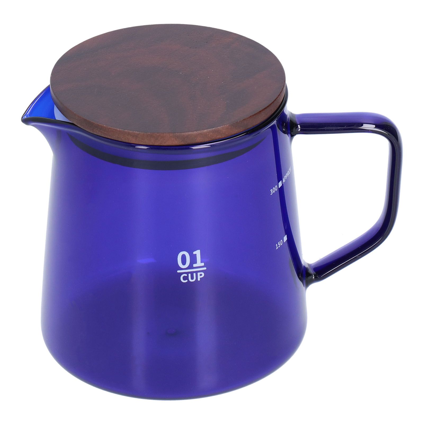 Tea Cup Borosilicate Glass 300ml 11.9oz Heat Resistant Household Coffee Mug Water Container with LidBlue - Image 1